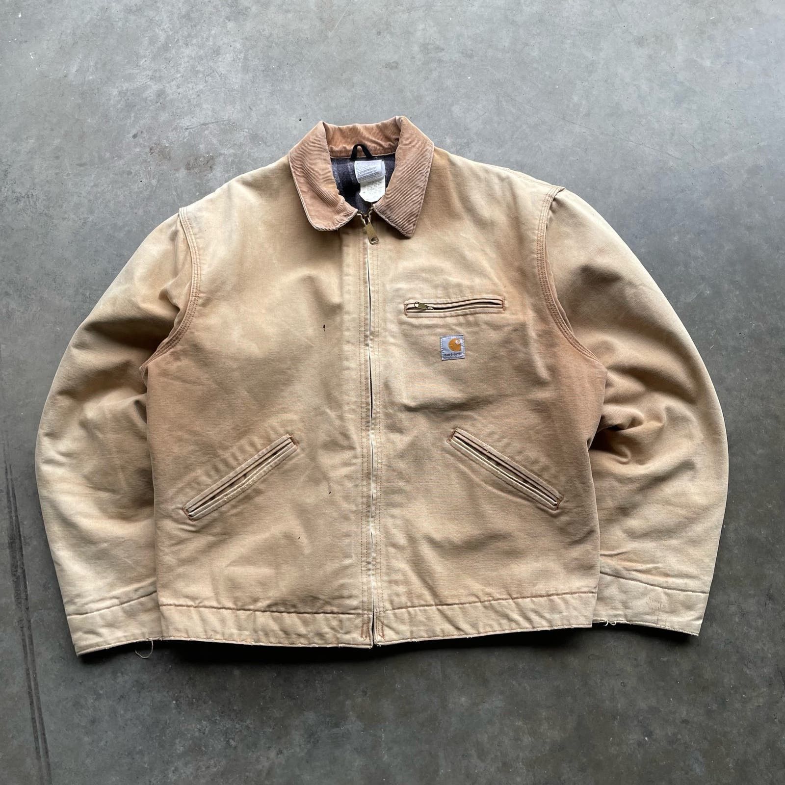 image of Vintage Tan Carhartt Detroit Jacket Blanket-Lined, Men's (Size 2XL)