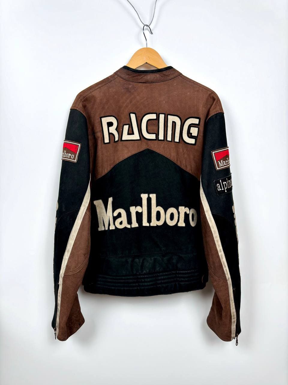 Marlboro × Vintage Vintage Marlboro Racing Leather Jacket Size US XL / EU 56 / 4 - 2 Thumbnail