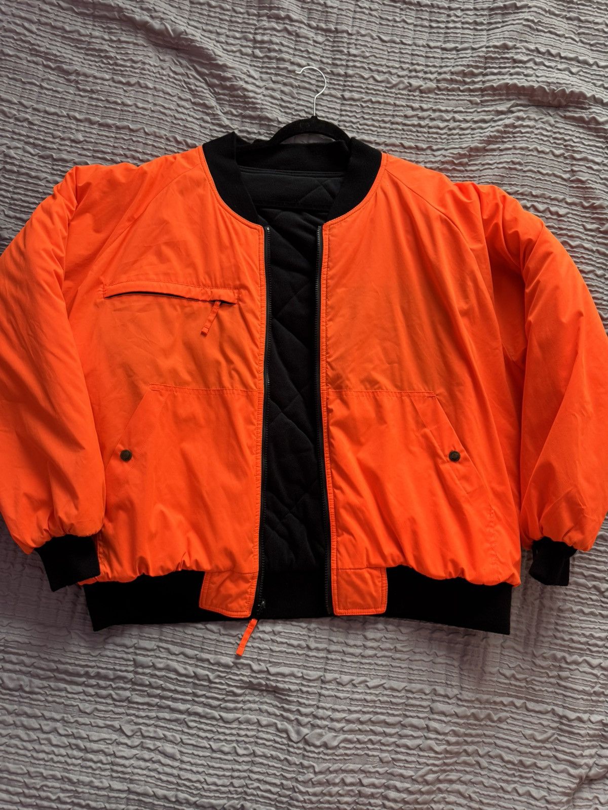 Vintage Orange bomber jacket Size US XL / EU 56 / 4 - 1 Thumbnail