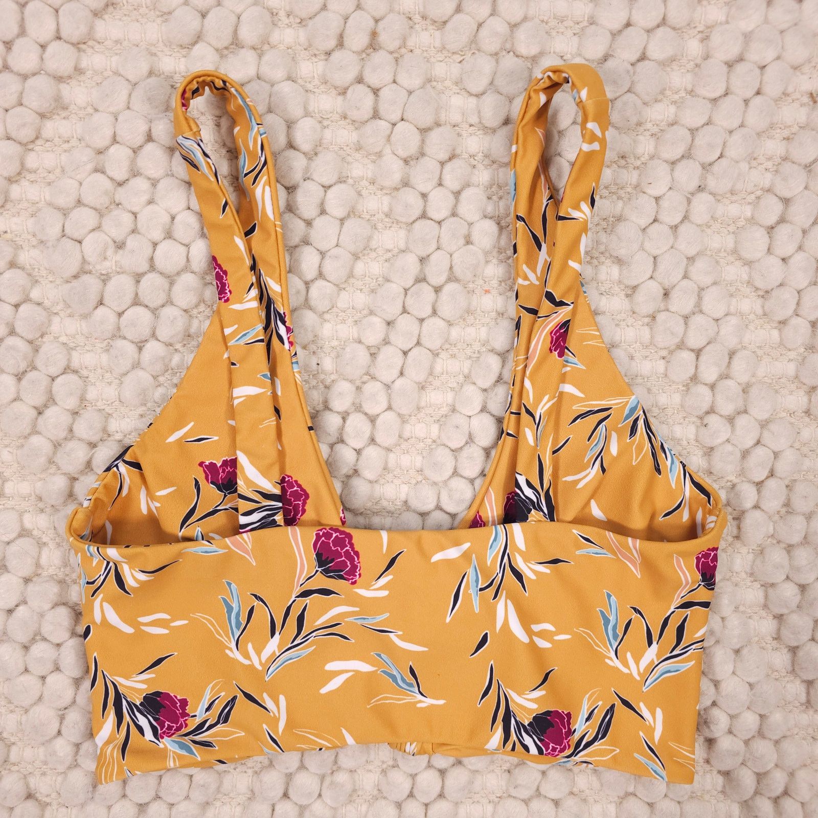 Beach Riot Beach Riot Bowie Sports Bra Golden Yellow Floral Sz Small Size ONE SIZE - 2 Thumbnail
