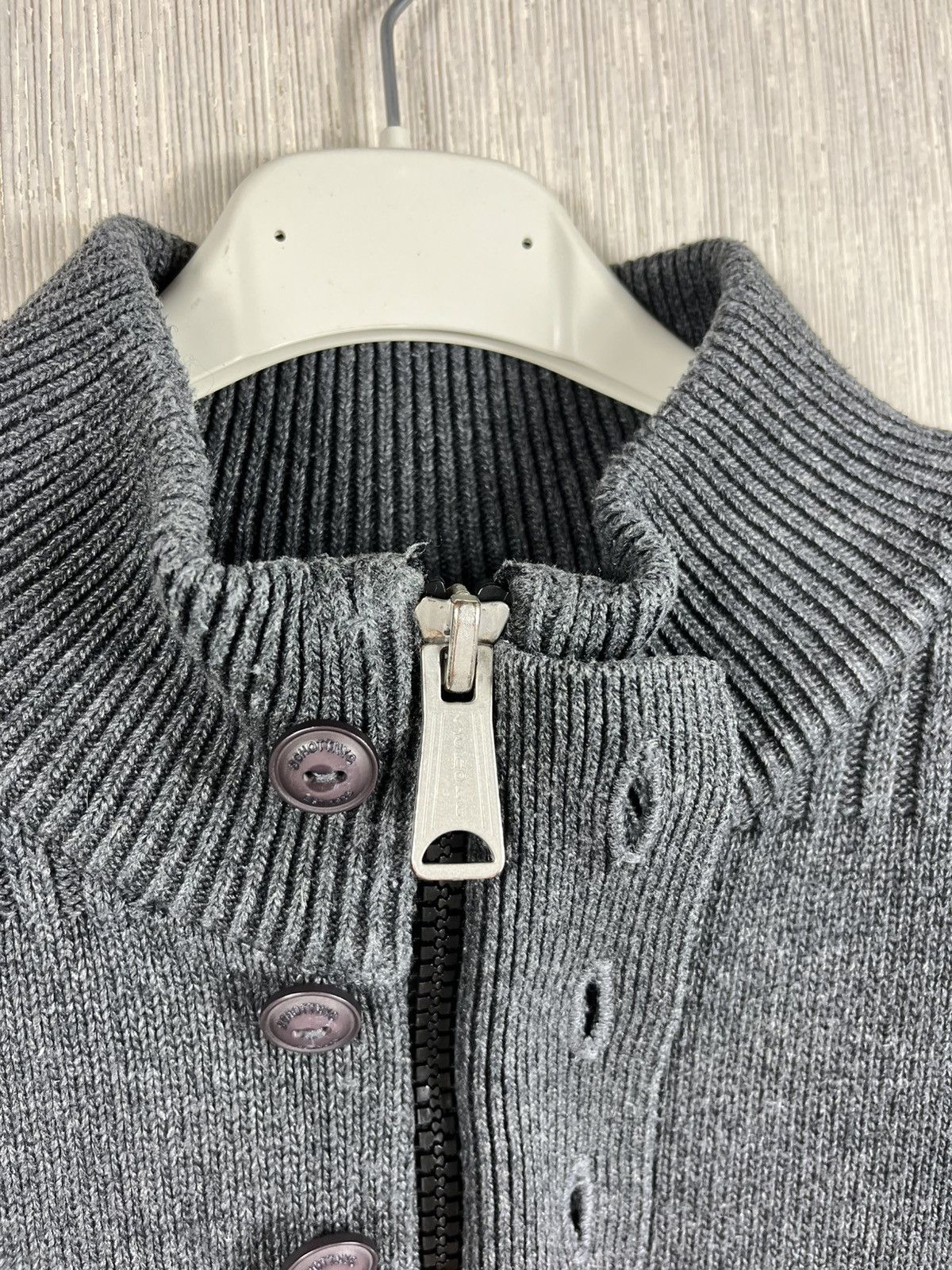 Schott × Vintage Vintage Schott NYC zip knitted sweater button up knit hoodie Size US XL / EU 56 / 4 - 16 Thumbnail