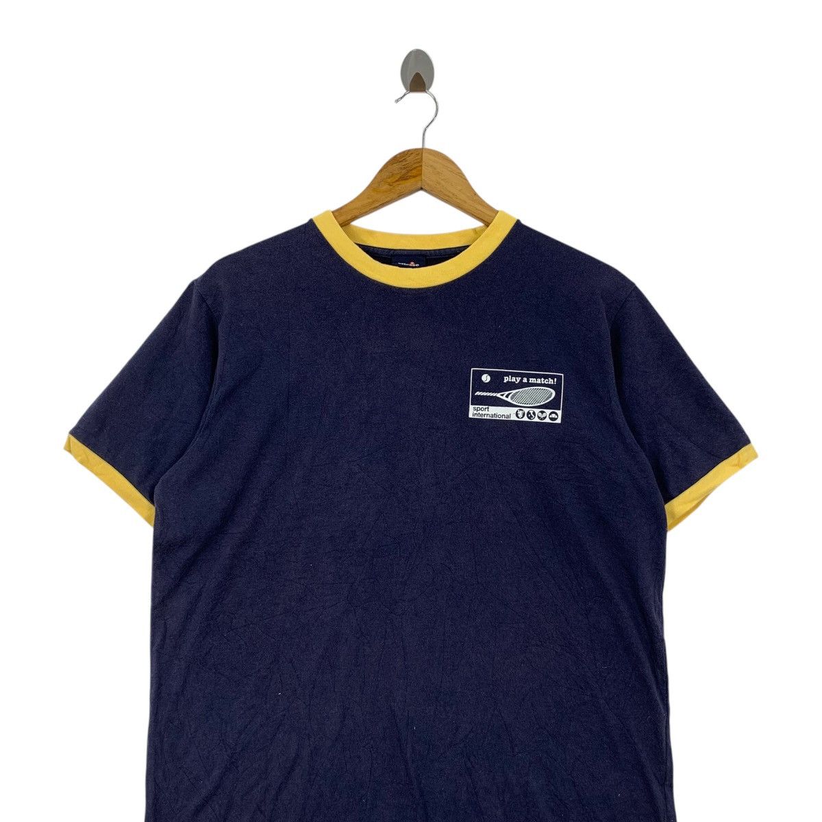 Ellesse Vintage ELLESSE PERUGIA ITALIA Tennis Ringer Tee Shirt Top Size M / US 6-8 / IT 42-44 - 2 Thumbnail