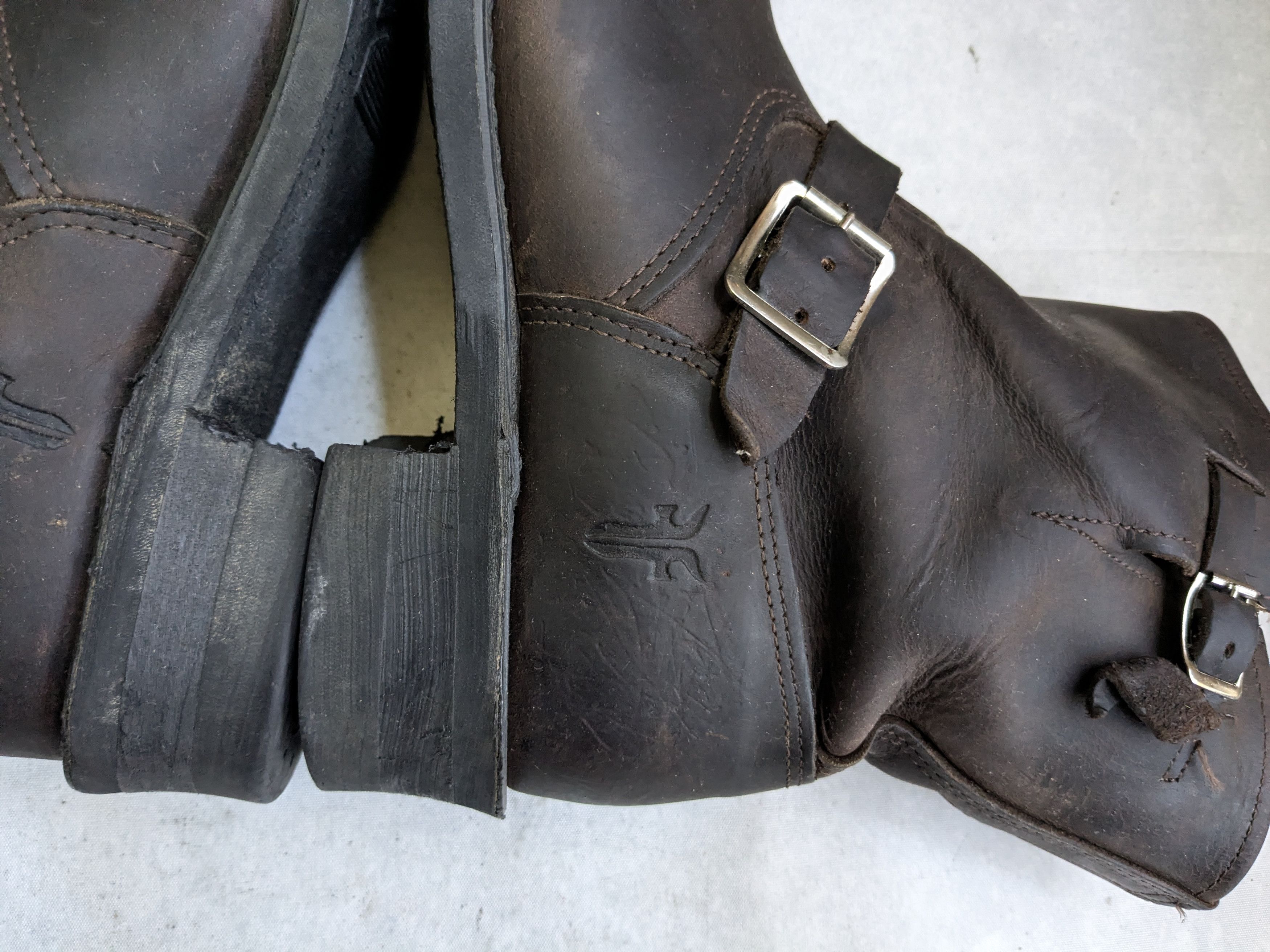 Frye Frye Engineer Boots Brown 10.5 M Leather Straps Buckle Size US 10.5 / EU 43-44 - 9 Thumbnail