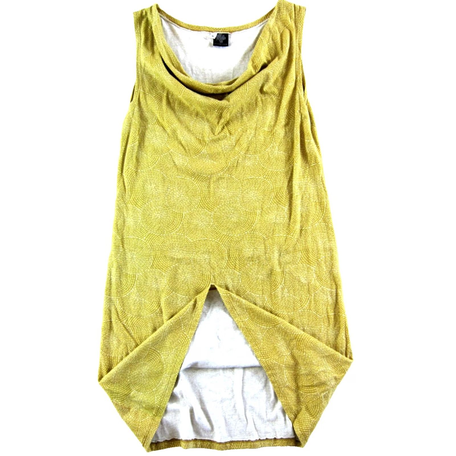 Vintage Intertwined Designs Hemp Yellow Swirl Sleeveless Dress Medium Women Size M / US 6-8 / IT 42-44 - 4 Thumbnail