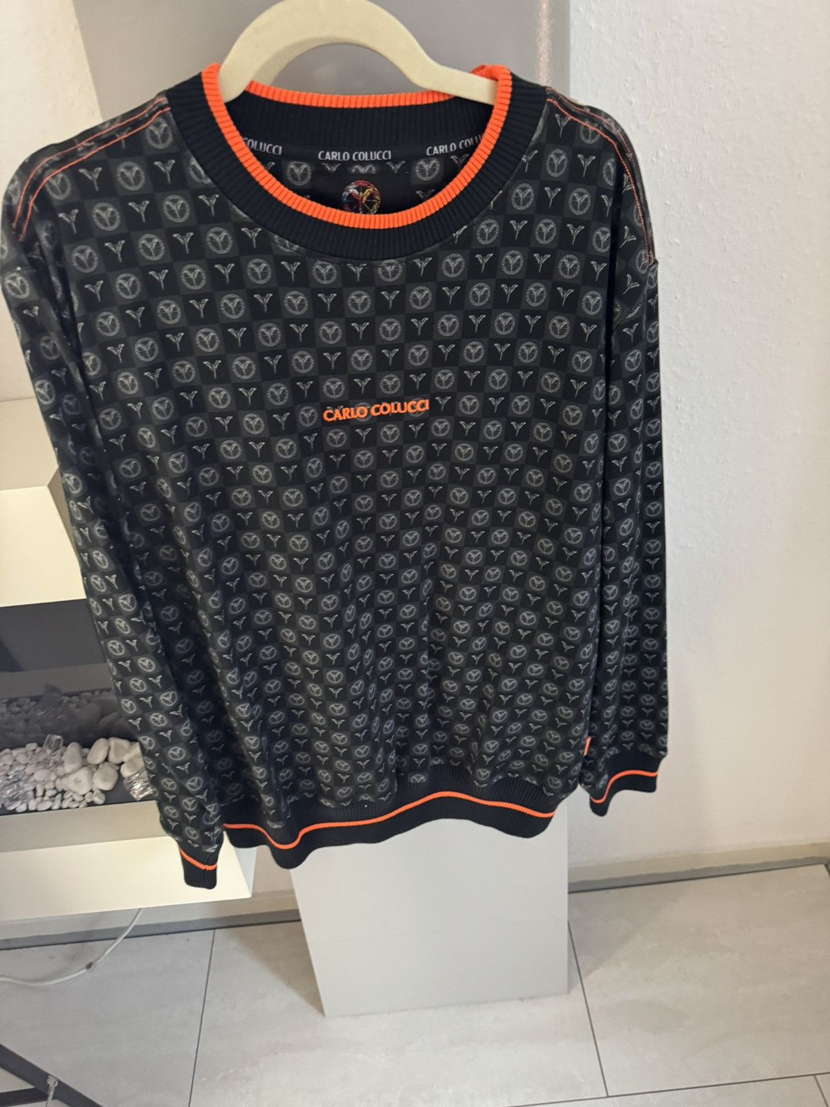 Carlo Colucci Monogramm Sweatshirt Size US L / EU 52-54 / 3 - 1 Thumbnail