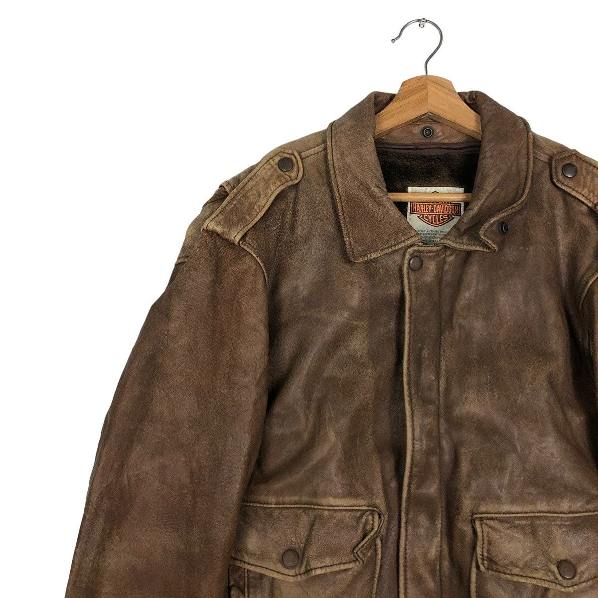 Harley Davidson 🔥80’s Vtg Biker Leather Jacket Harley Davidson USA Size US M / EU 48-50 / 2 - 7 Thumbnail