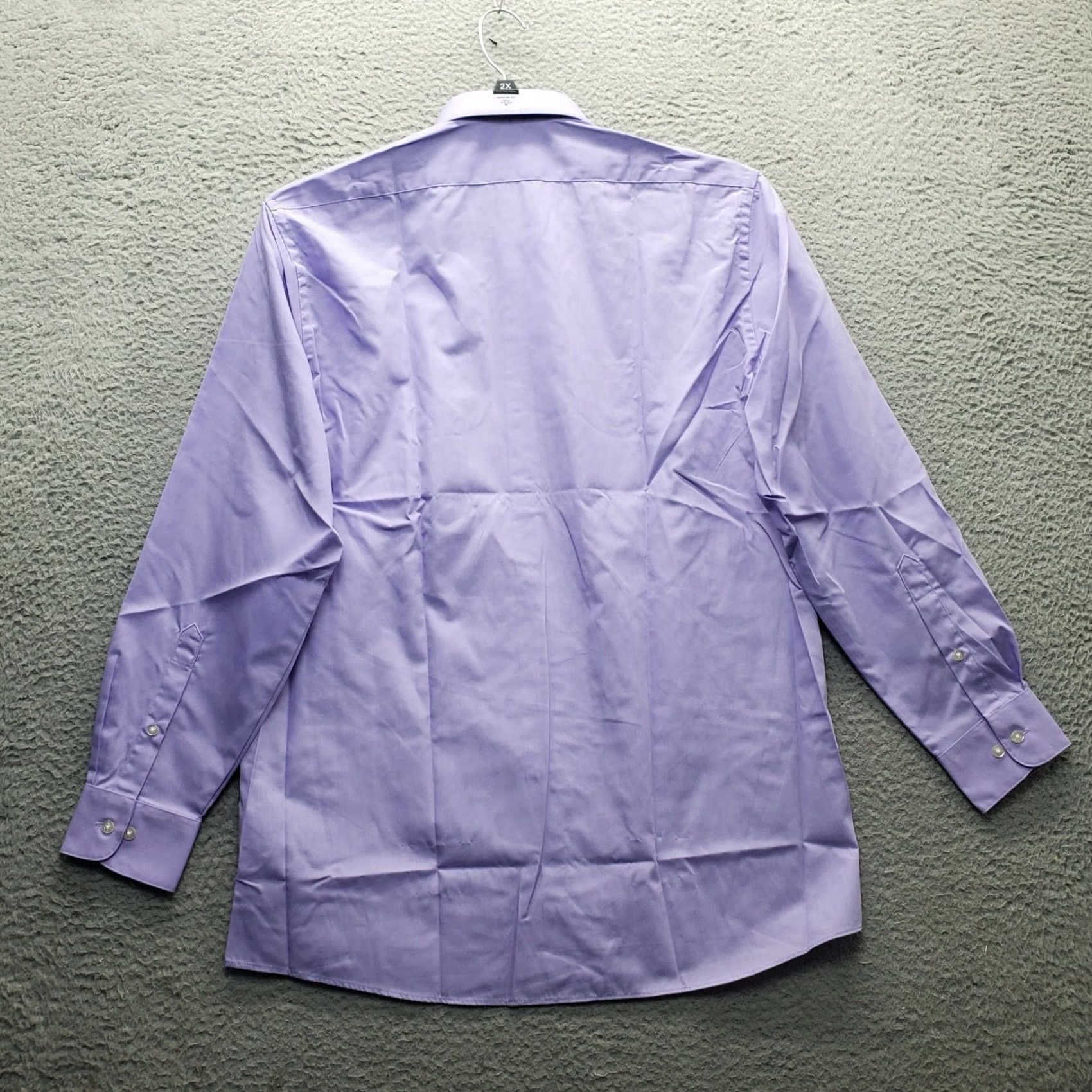 Van Heusen Van Heusen Dress Shirt Men M Purple Regular Button-Down Wrinkle Free 15.5 Neck Long Sleeve Solid Shirt Mens Size 40R - 2 Thumbnail