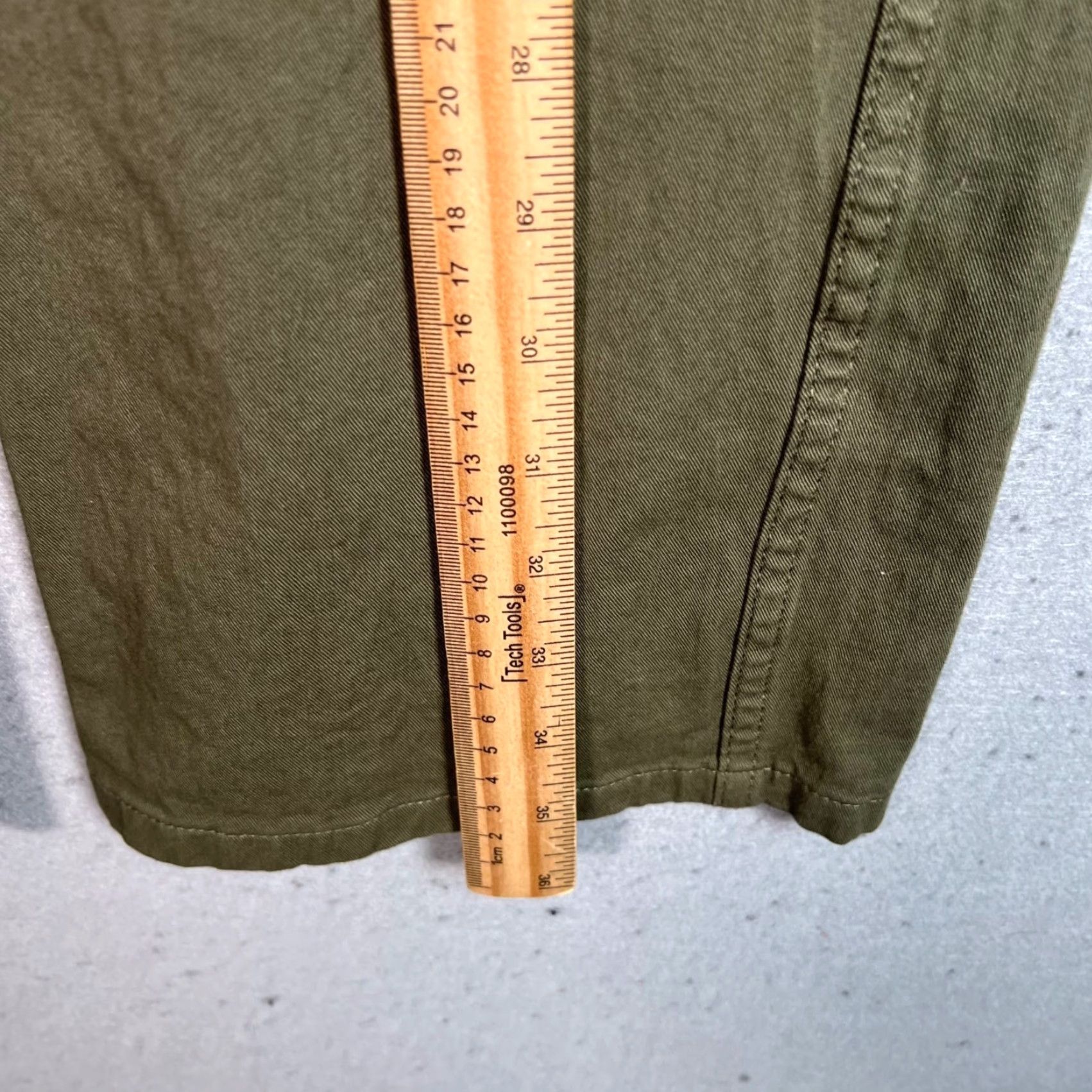 Muji MUJI Womens Small Olive Green High-Waisted Wide-Leg Chino Pants Shirt Pant? Size 42" / US 20 - 5 Thumbnail