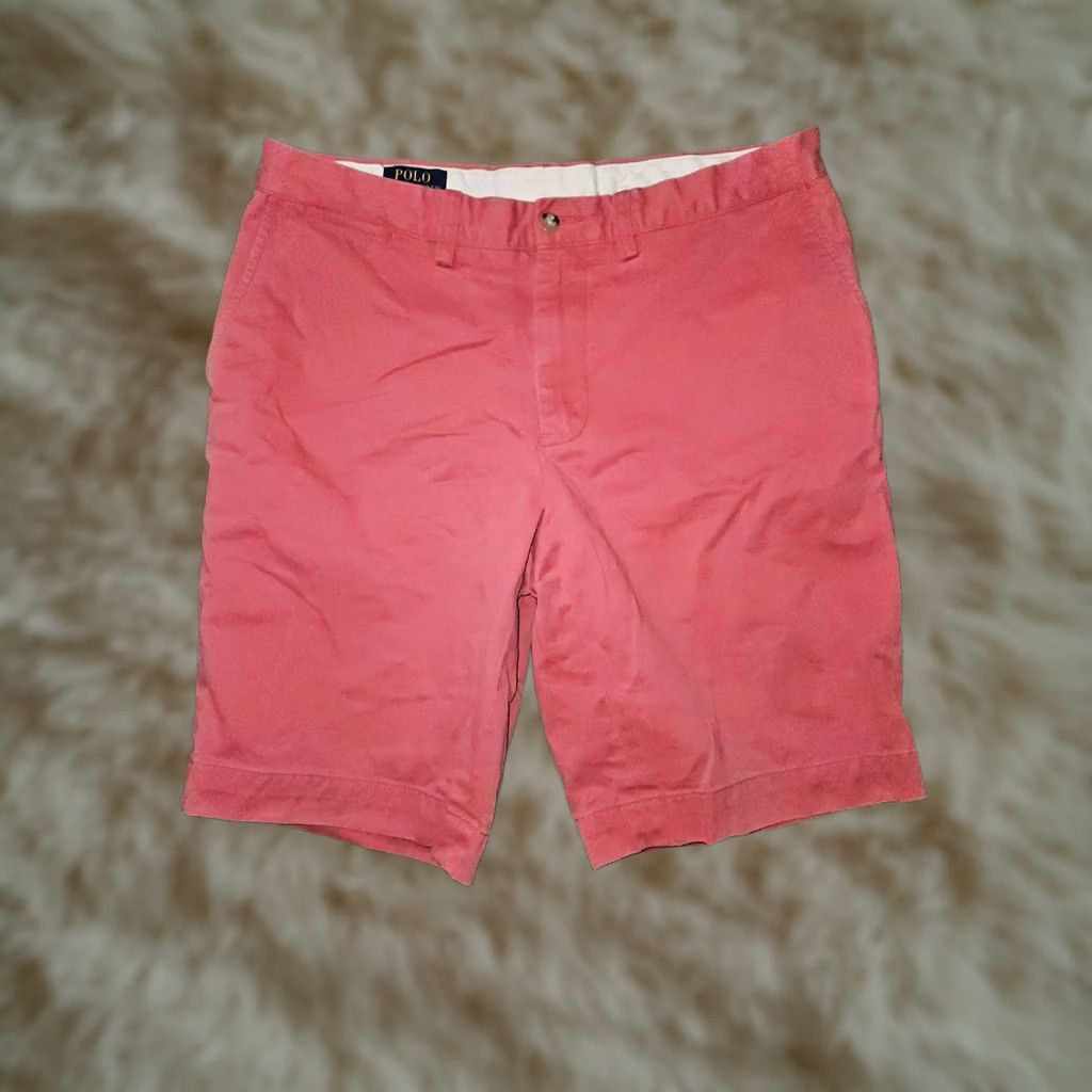 Polo Ralph Lauren Polo Ralph Lauren Chino Shorts Men's 34 Mauve Low Rise Slash Pocket Logo Button Zipper Pocketed Casual Workwear Preppy Size US S / EU 44-46 / 1 - 1 Thumbnail
