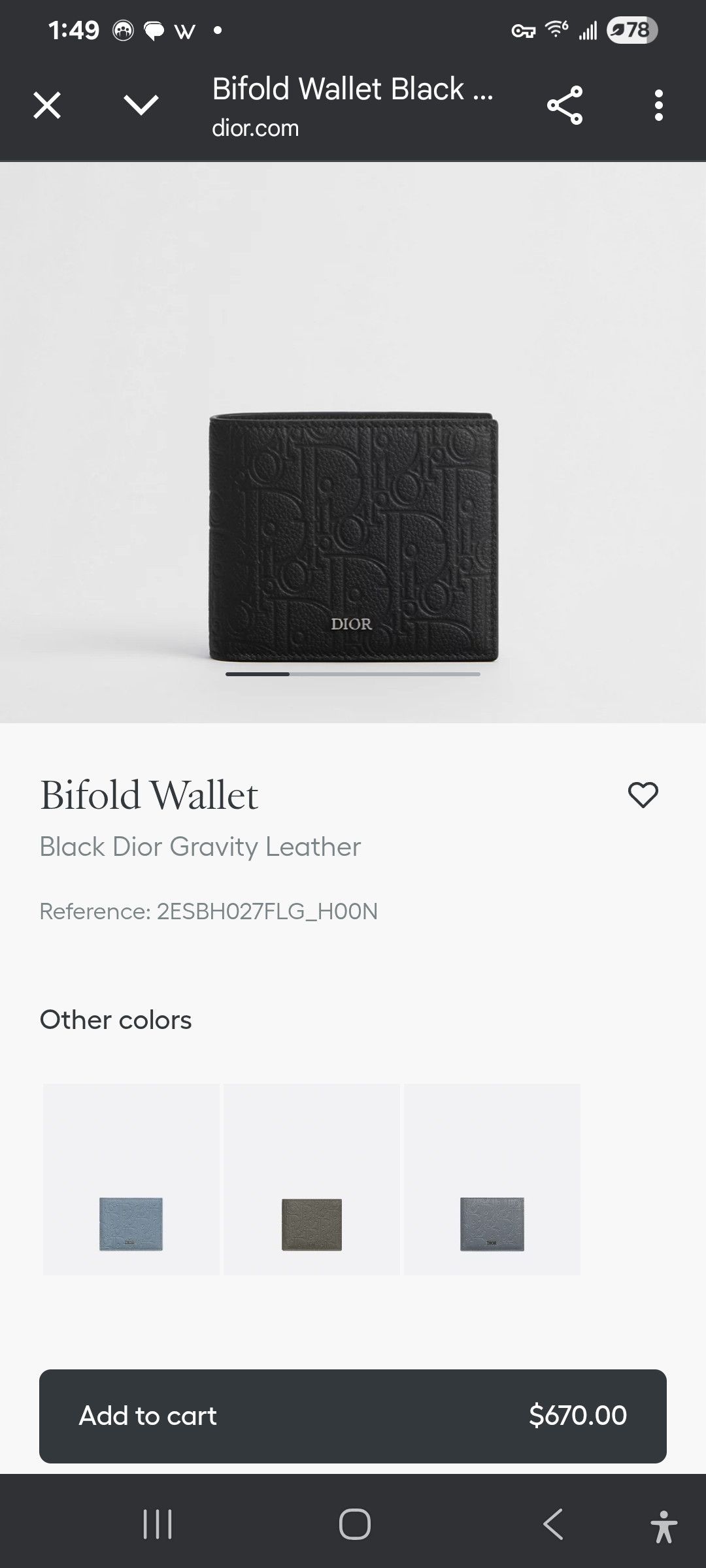 Dior Black Dior Calfskin Gravity Leather Bifold Wallet Size ONE SIZE - 7 Thumbnail