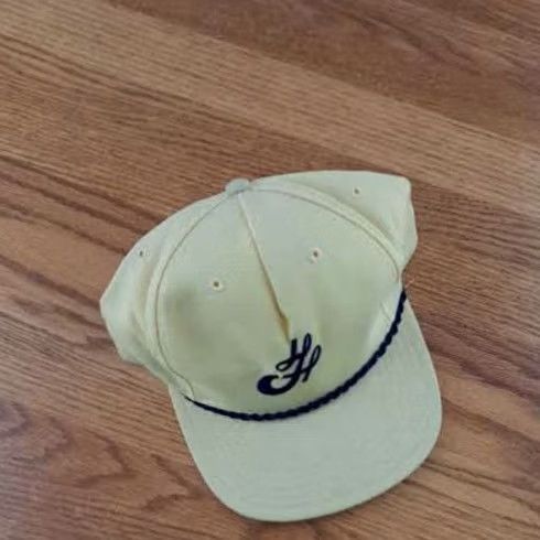 New Era VINTAGE New Era Hat Logo Trucker Snapback Unused Adjustable Yellow Men USA Made Canvas Cotton Polyester HK? Size ONE SIZE - 8 Thumbnail