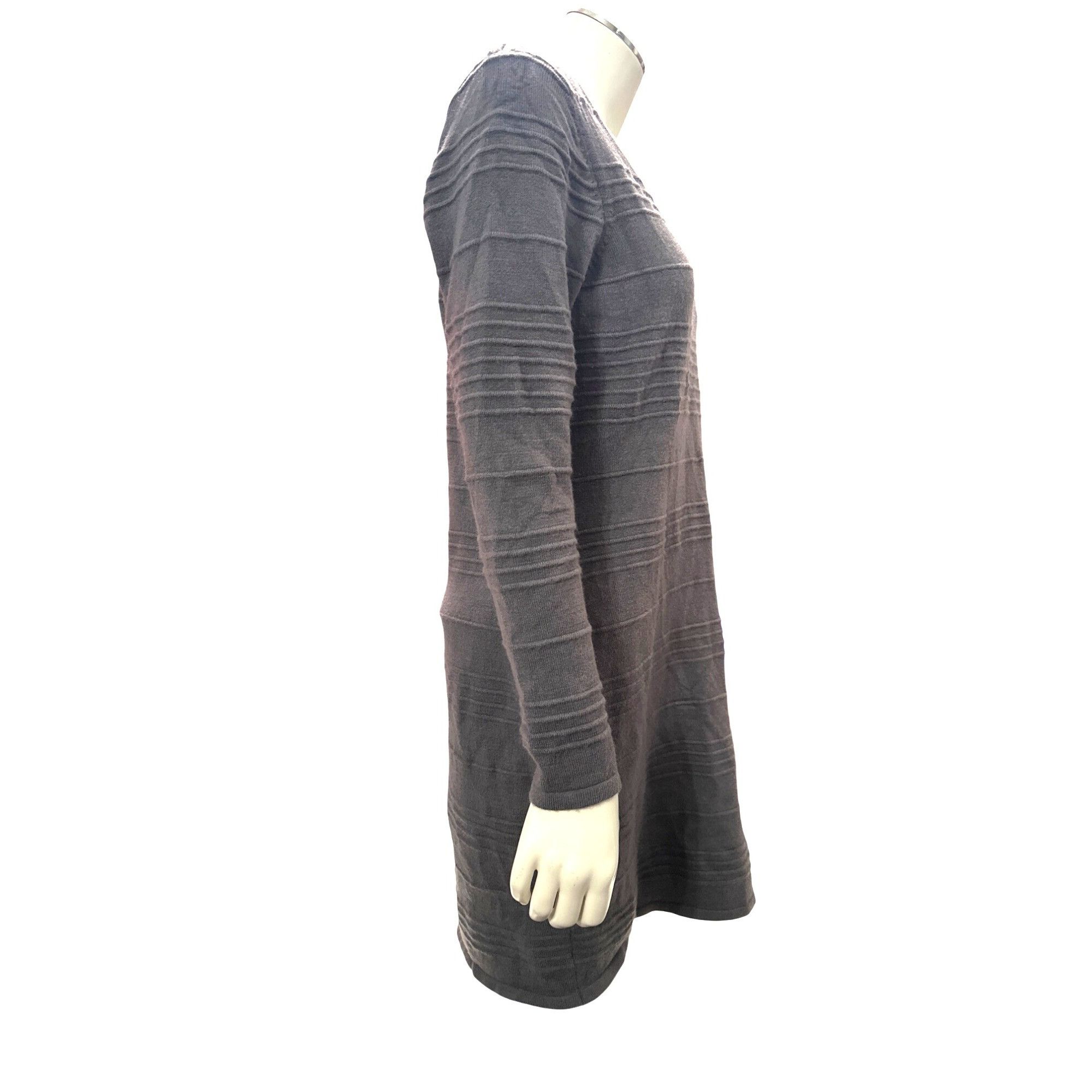 Other Allison Brittney Small Gray Textured Knit Long Sleeve Dress Size S / US 4 / IT 40 - 6 Thumbnail