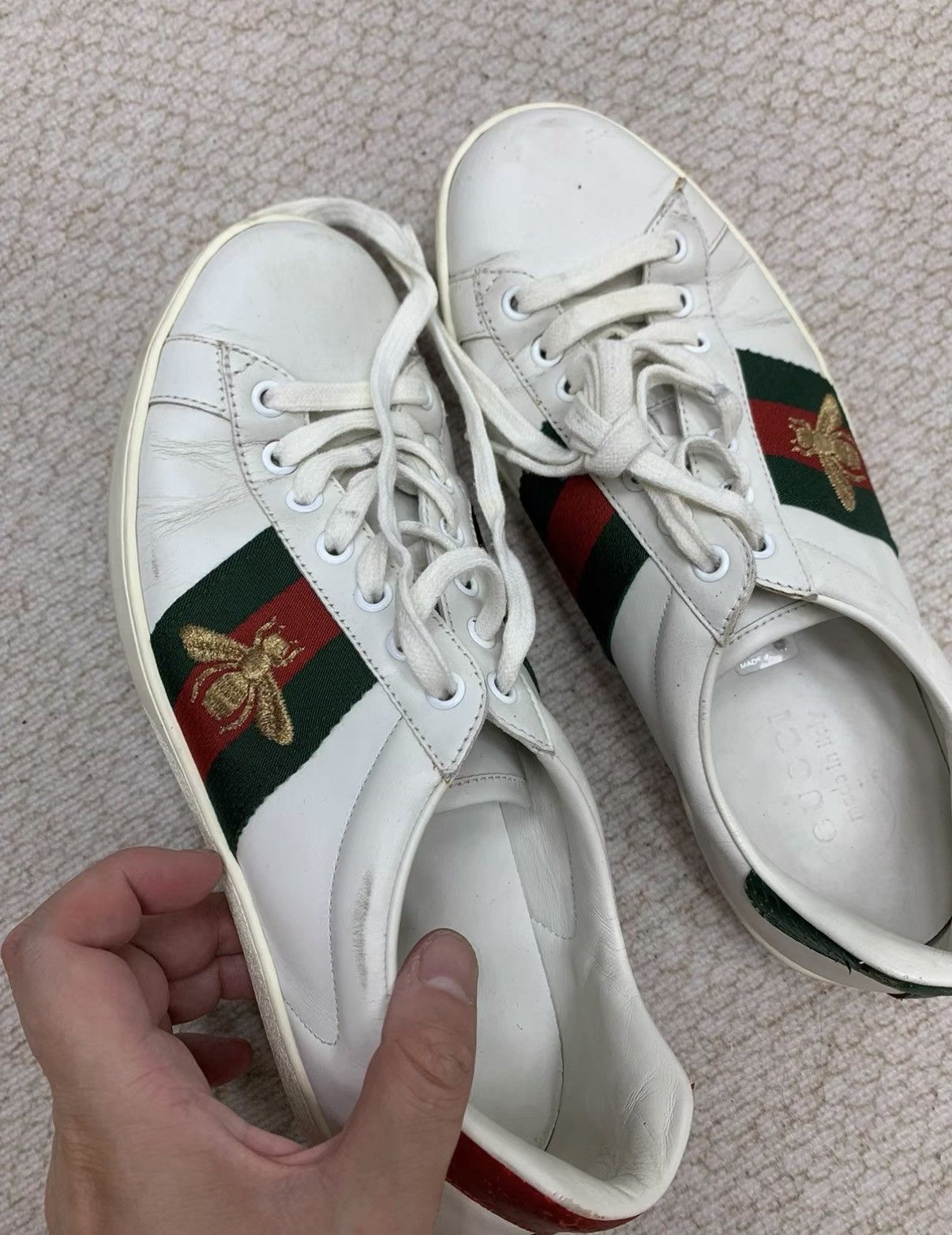 Gucci GUCCI Classic White Bee Sneakers Size US 7.5 / EU 40-41 - 6 Thumbnail