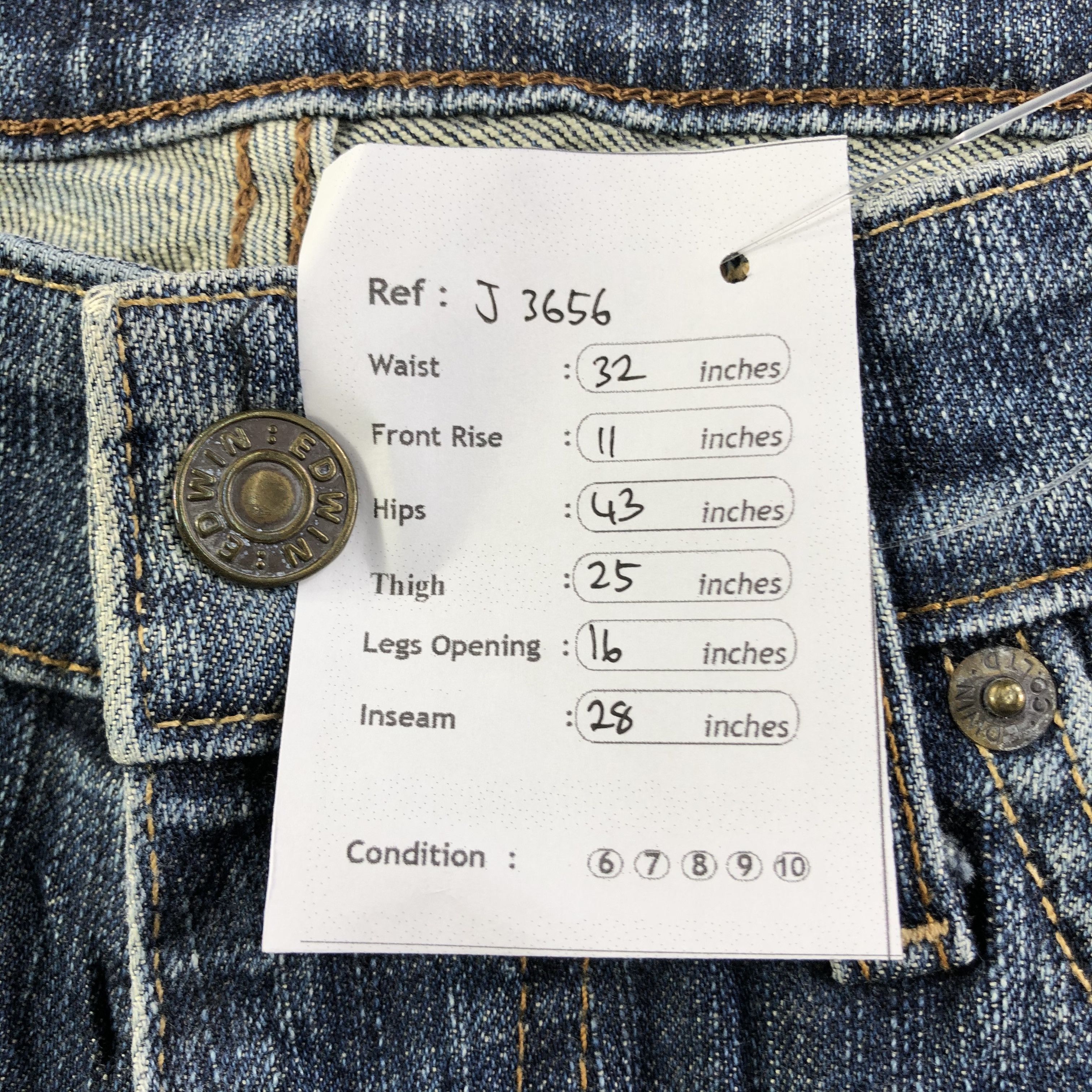 Edwin Vintage Blue Wash Edwin 503 Jeans-J3656 Size US 32 / EU 48 - 11 Thumbnail
