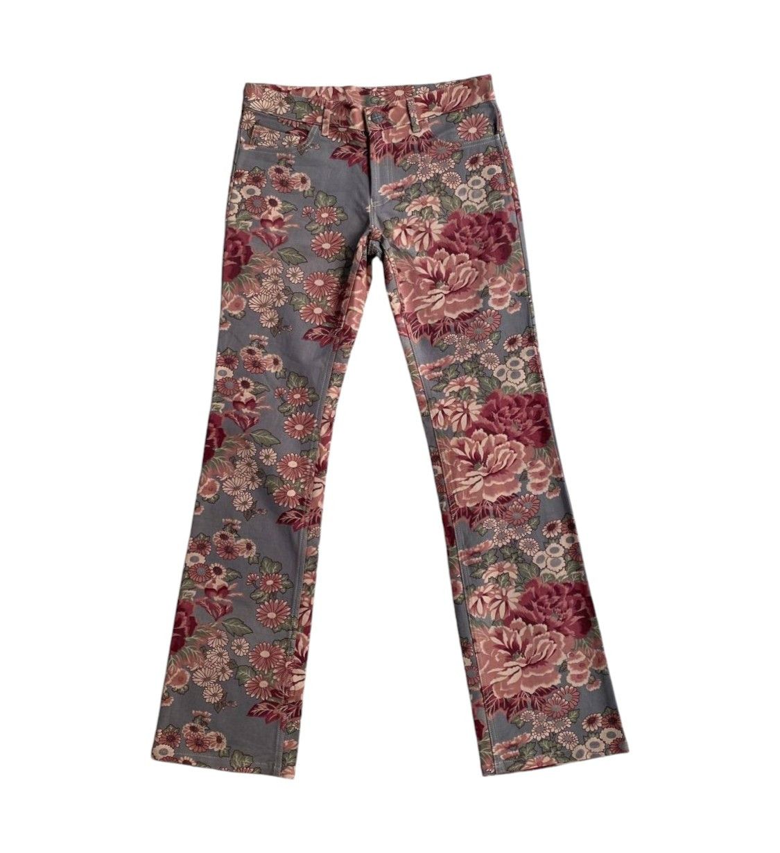 Japanese Brand NWTJAPAN CHEALSEA OLD FLOWER ABSTRACT SLIMFIT FLARED LOWRISE Size US 28 / EU 44 - 8 Thumbnail