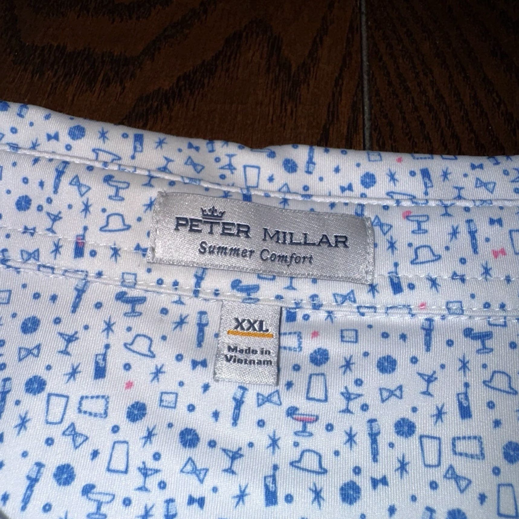 Peter Millar Peter Millar Polo Summer Comfort Cocktail Pattern Performance Kierland Golf XXL Men Polo Geometric Multicolor Short Sleeve Beach Golf Men Mens Size US XXL / EU 58 / 5 - 4 Thumbnail