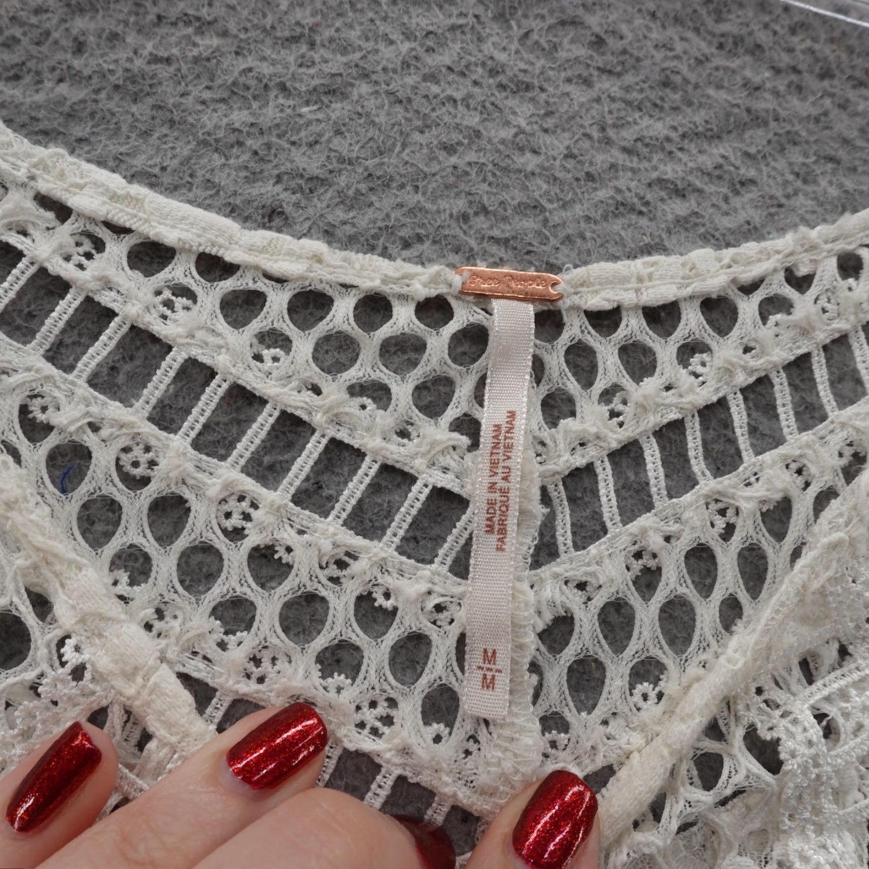 Free People Free People Luna Lace Midi Dress Womens Ivory White Boho Festival Crochet Size M / US 6-8 / IT 42-44 - 5 Thumbnail