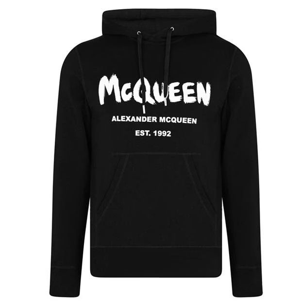 image of Alexander Mcqueen O1G2R1Mq0324 Hoodies In Black/white, Men's (Size 2XL)