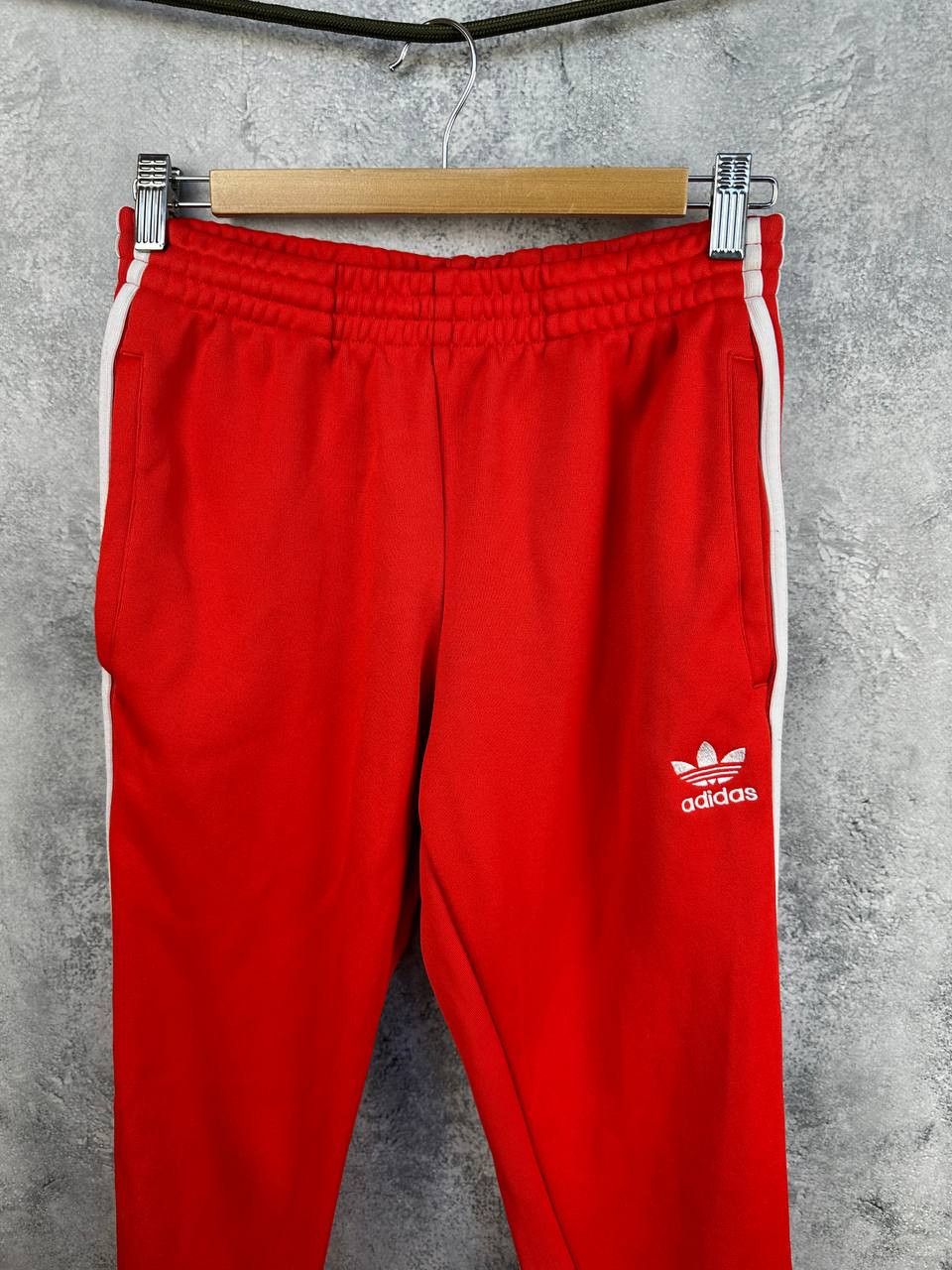 Adidas Adidas Originals Trefoil Red 3-Stripe Track Pants Joggers Size US 30 / EU 46 - 4 Thumbnail