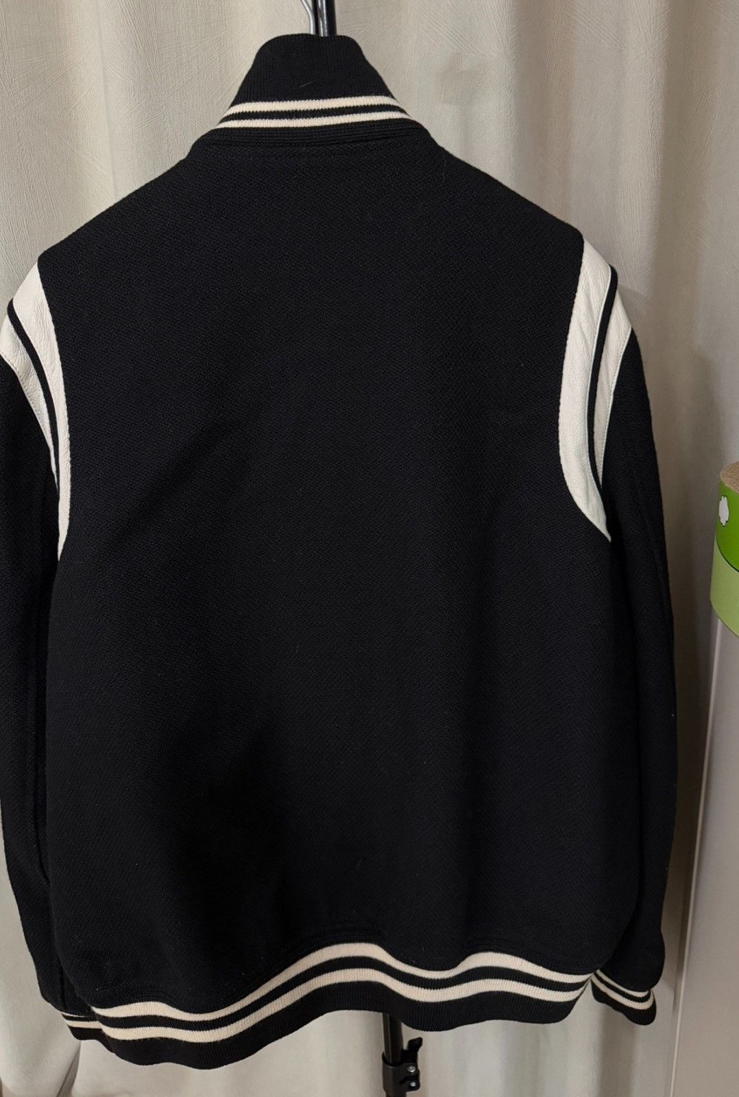 Saint Laurent Paris Saint Laurent 22FW Black &White Wool Lambskin Varsity Jacket Size US L / EU 52-54 / 3 - 3 Thumbnail