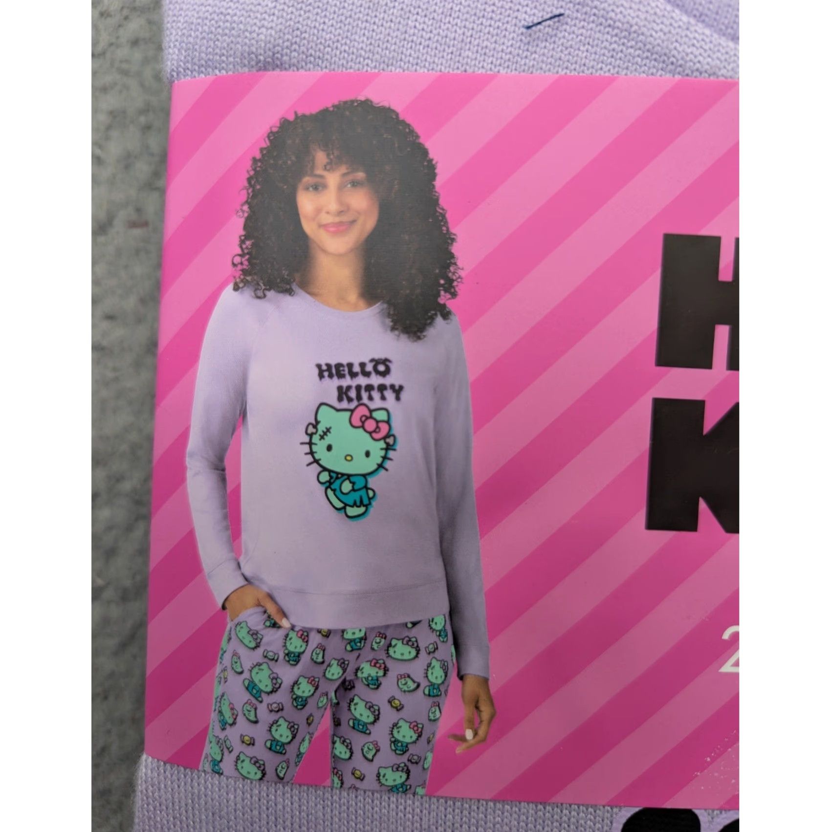 Vintage VINTAGE Hello Kitty Pajama Set Womens Large Purple Mummy Frankenstein 2PC NEW Size ONE SIZE - 2 Thumbnail