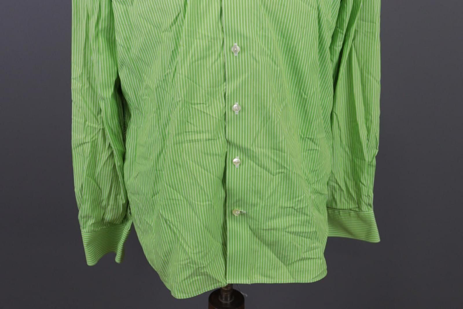 Eton Eton Contemporary Green Striped Luxury Shirt Size 41 /16 Size US M / EU 48-50 / 2 - 3 Thumbnail