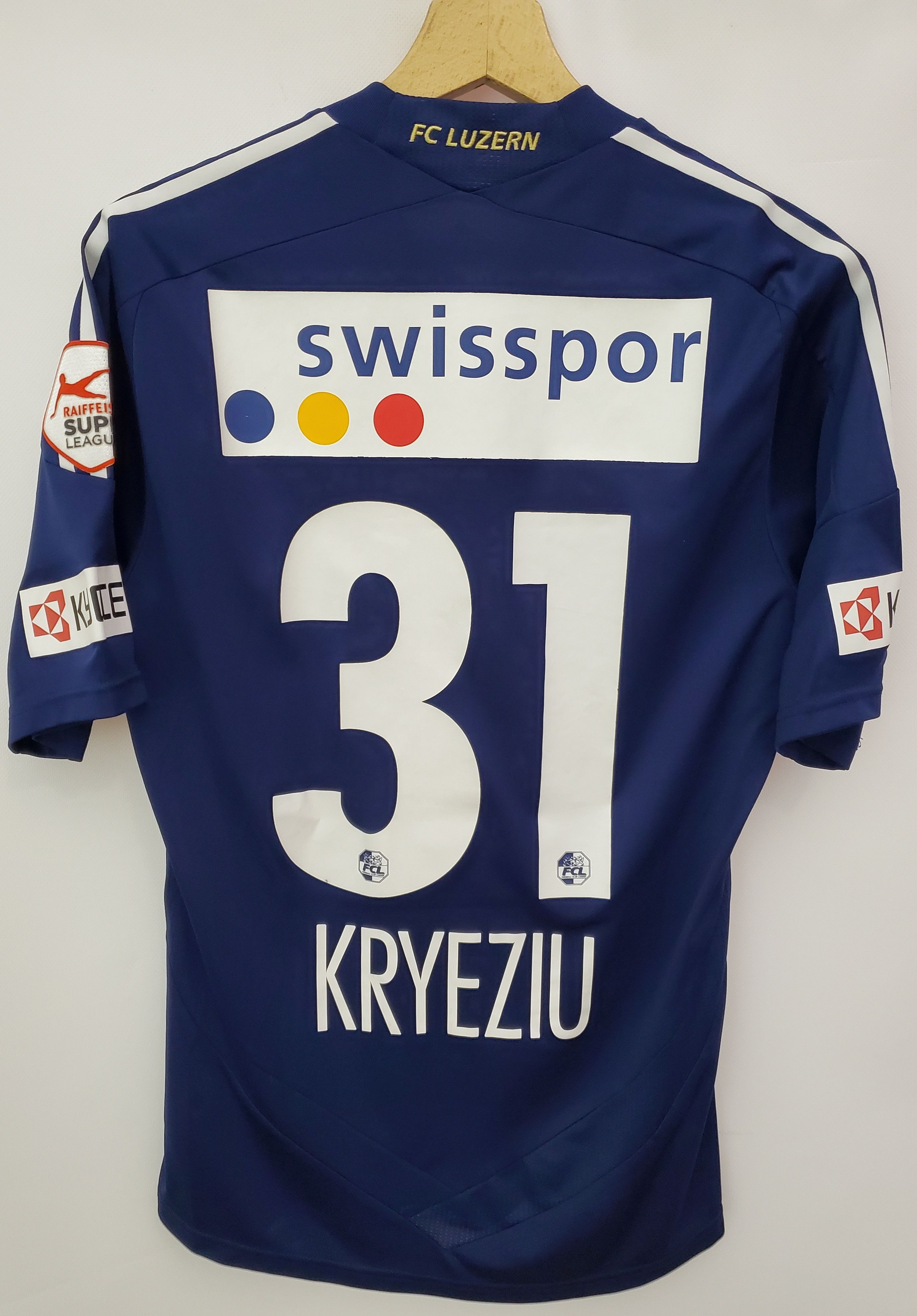 Adidas FC LUZER 2011-12 MATCH ISSUE HOME SHIRT #31 kryeziu M Size US M / EU 48-50 / 2 - 2 Thumbnail