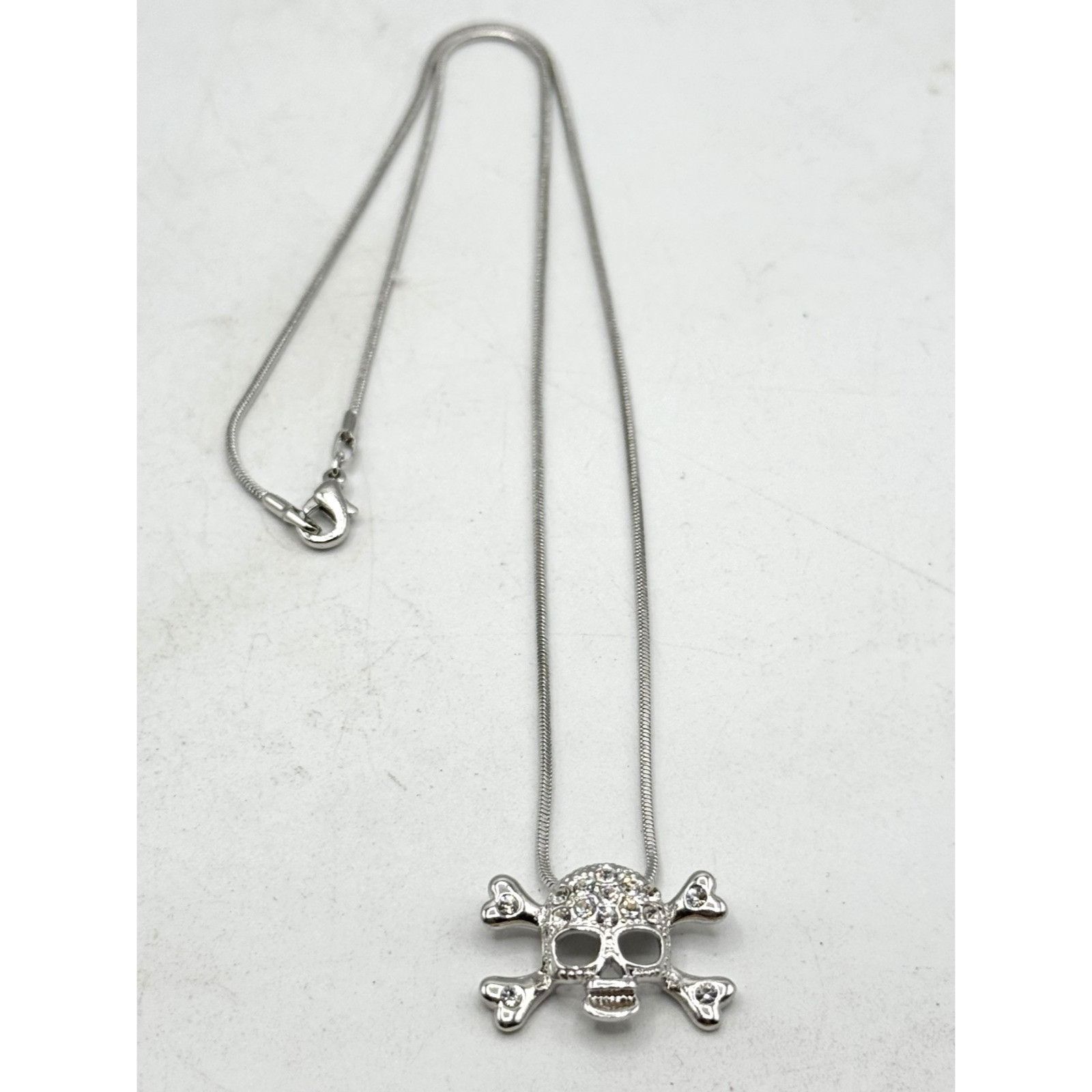 Other Vintage rhinestone skull snake chain necklace Size ONE SIZE - 1 Thumbnail