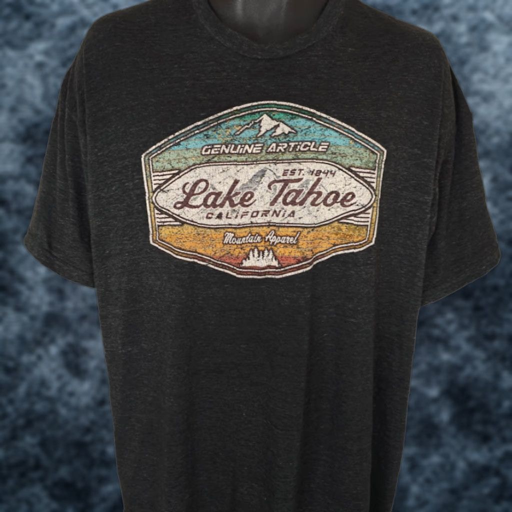 Vintage Lake Tahoe T Shirt Mens 2XL Gray California Travel Destination Tee Size US XXL / EU 58 / 5 - 1 Thumbnail