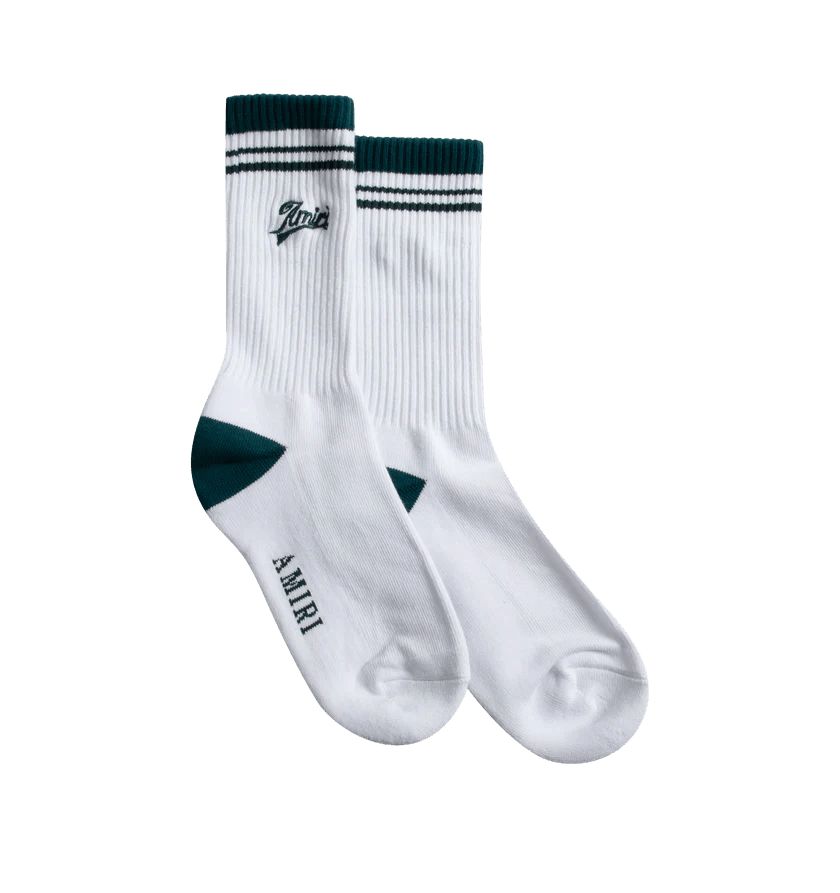 Amiri o1h1sh10525 Size: 41/Logo Sock in White Size ONE SIZE - 1 Thumbnail