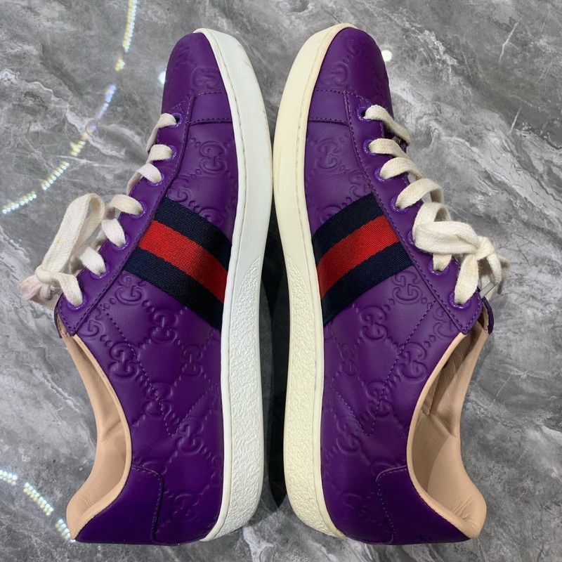 Gucci Gucci Classic Logo Casual Sneakers in Purple Size US 7.5 / EU 40-41 - 4 Thumbnail