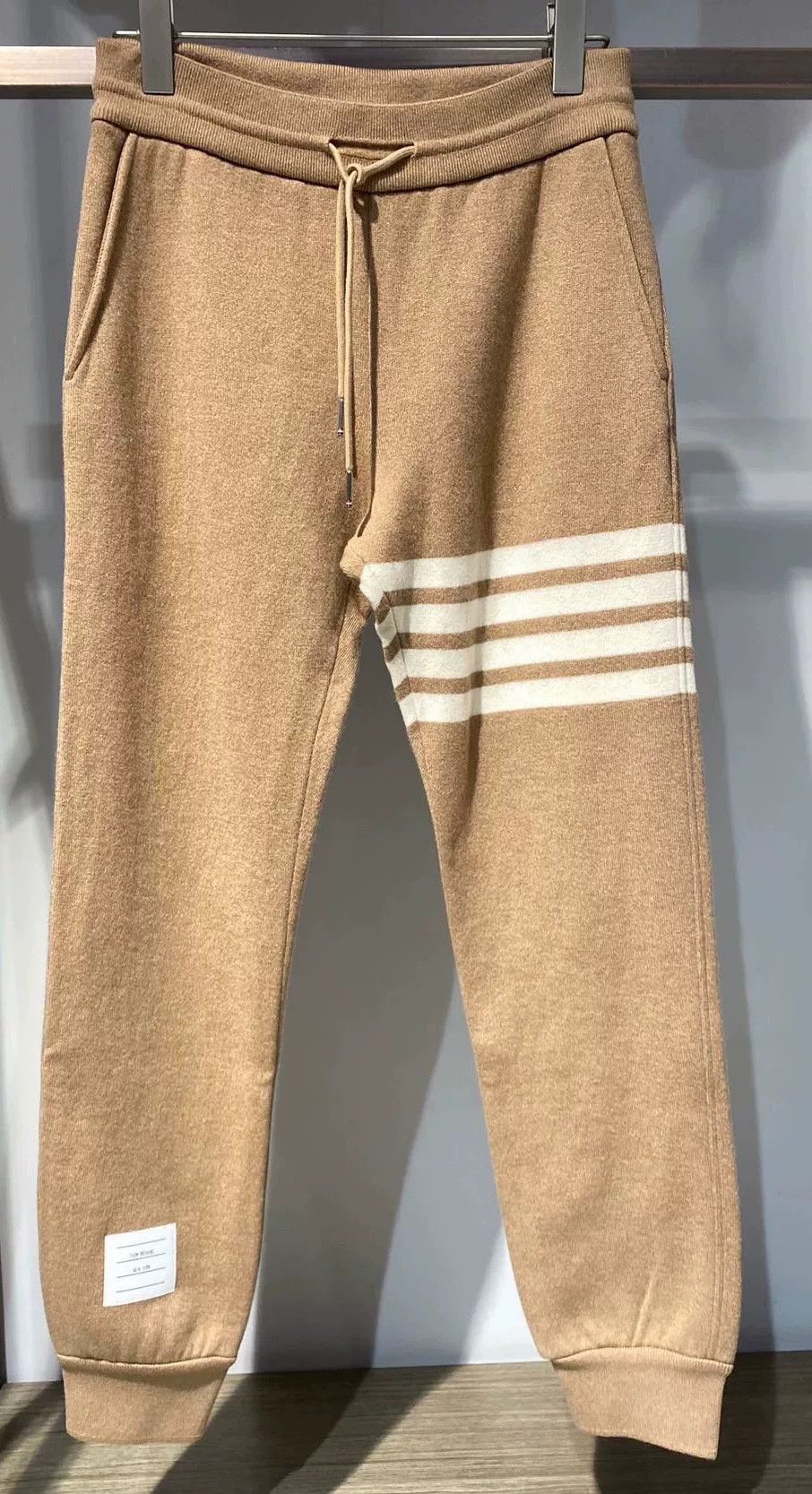 Thom Browne Thom Browne Women's Beige 4-Stripe Sweatpants Size 40" / US 18 - 1 Thumbnail