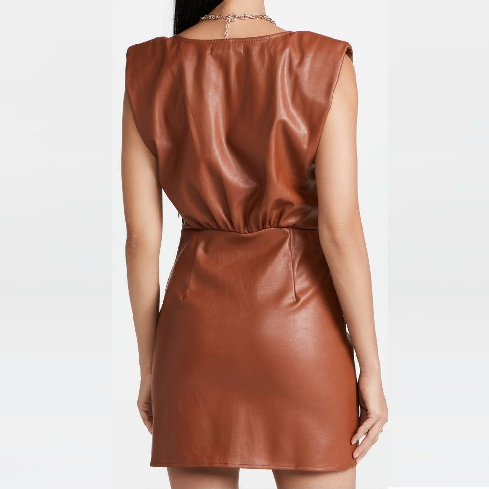 Other NWT New En Saison Vegan Leather Padded Shoulder Dress Size Size M / US 6-8 / IT 42-44 - 3 Thumbnail