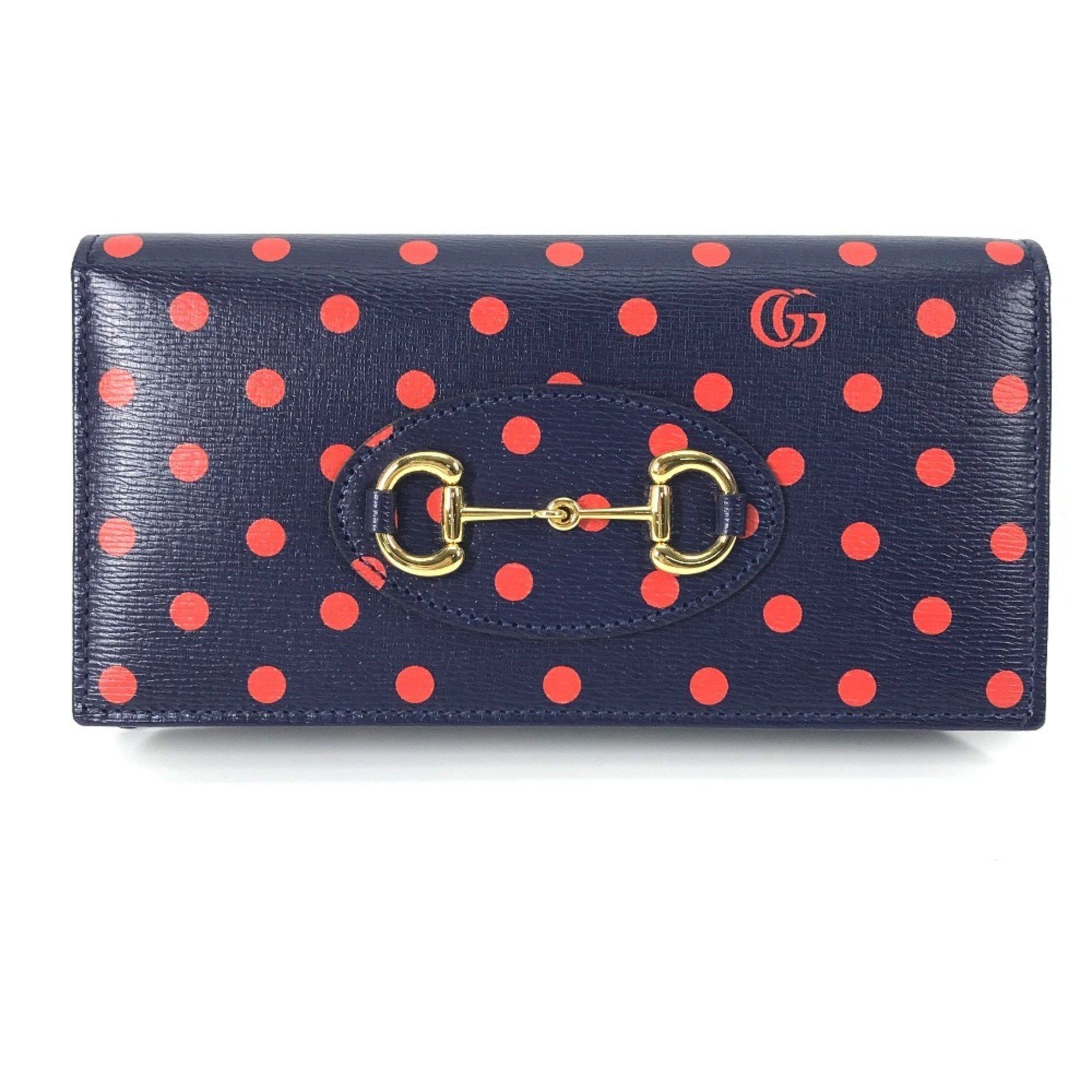 Gucci GUCCI Horsebit 1955 Dot Chain Wallet (621892) - Women's Leather Shoulder Bag in Navy and Red Like New Size ONE SIZE - 1 Thumbnail
