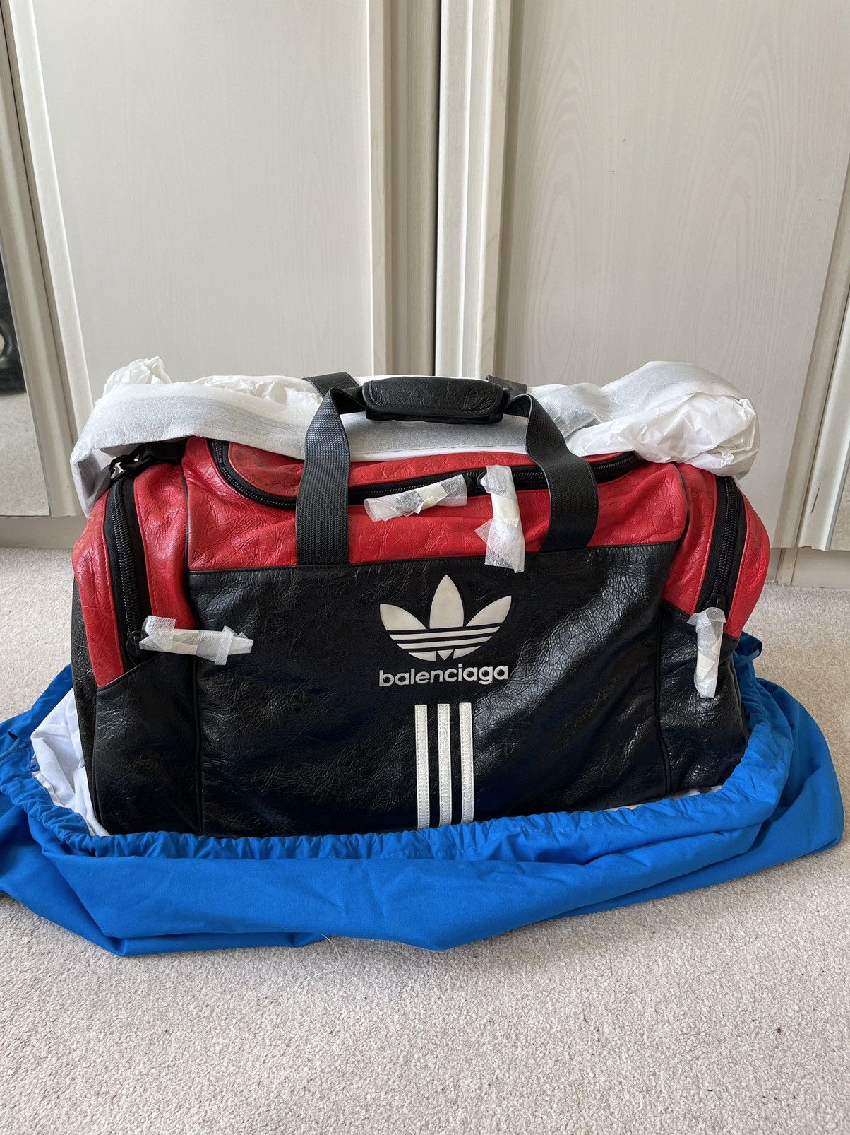 Adidas leather sports bag clearance