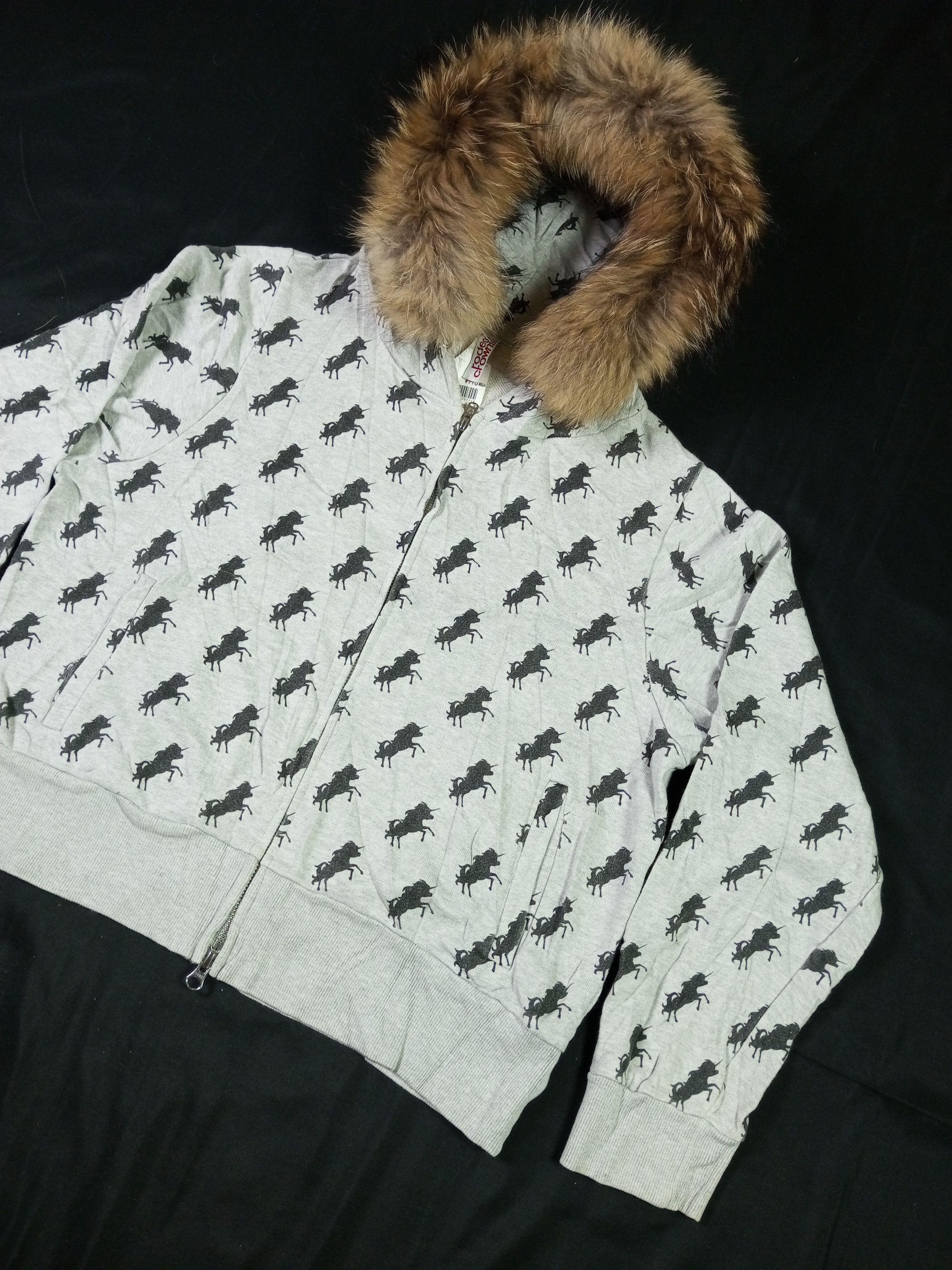 If Six Was Nine Rodeo Crown Japanese Crop Top Women Fur Zipper Hoodie AOP Size M / US 6-8 / IT 42-44 - 2 Thumbnail