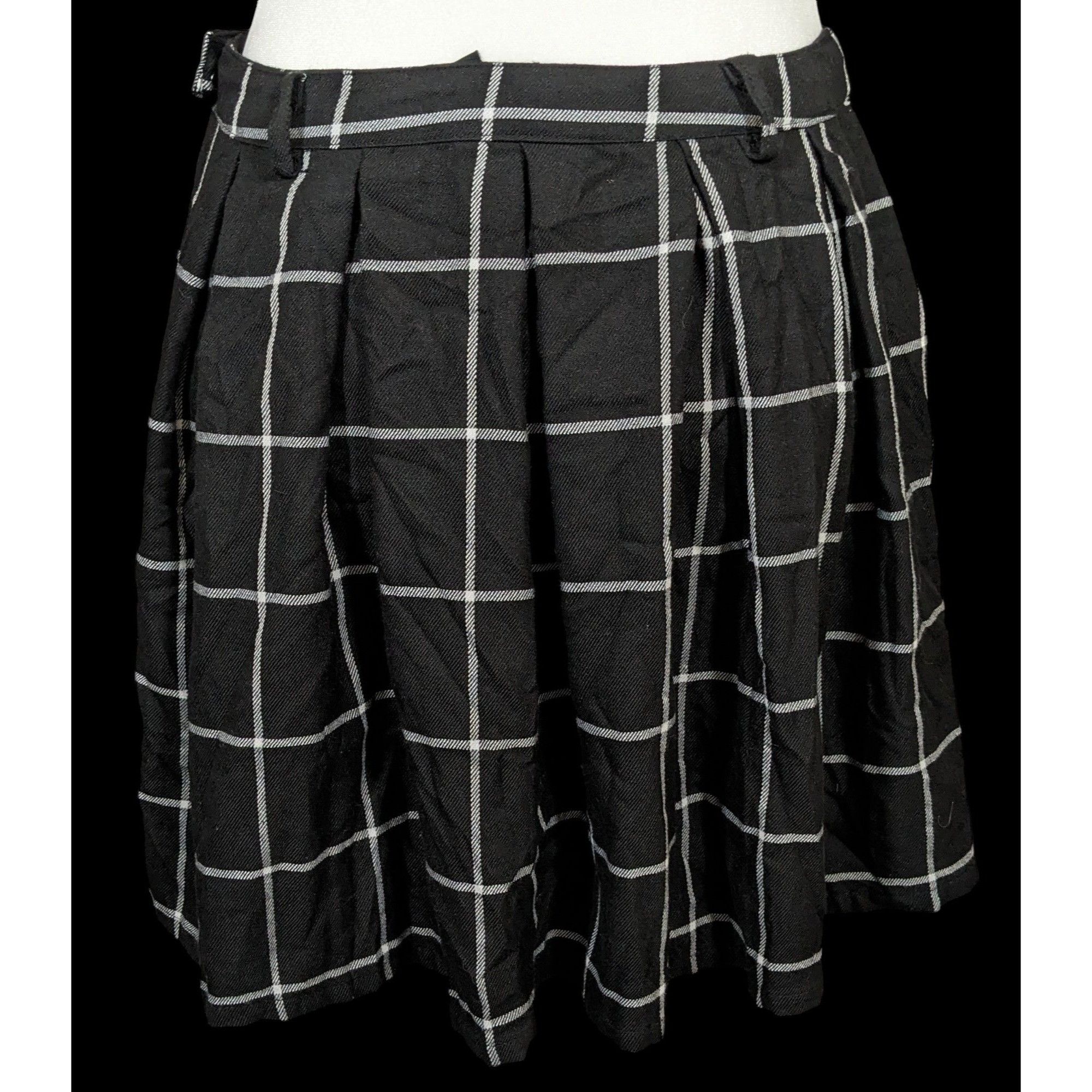 Other Gothic Punk Black And White Plaid Pleated Skirt by Hot Topic Size 29" - 1 Thumbnail