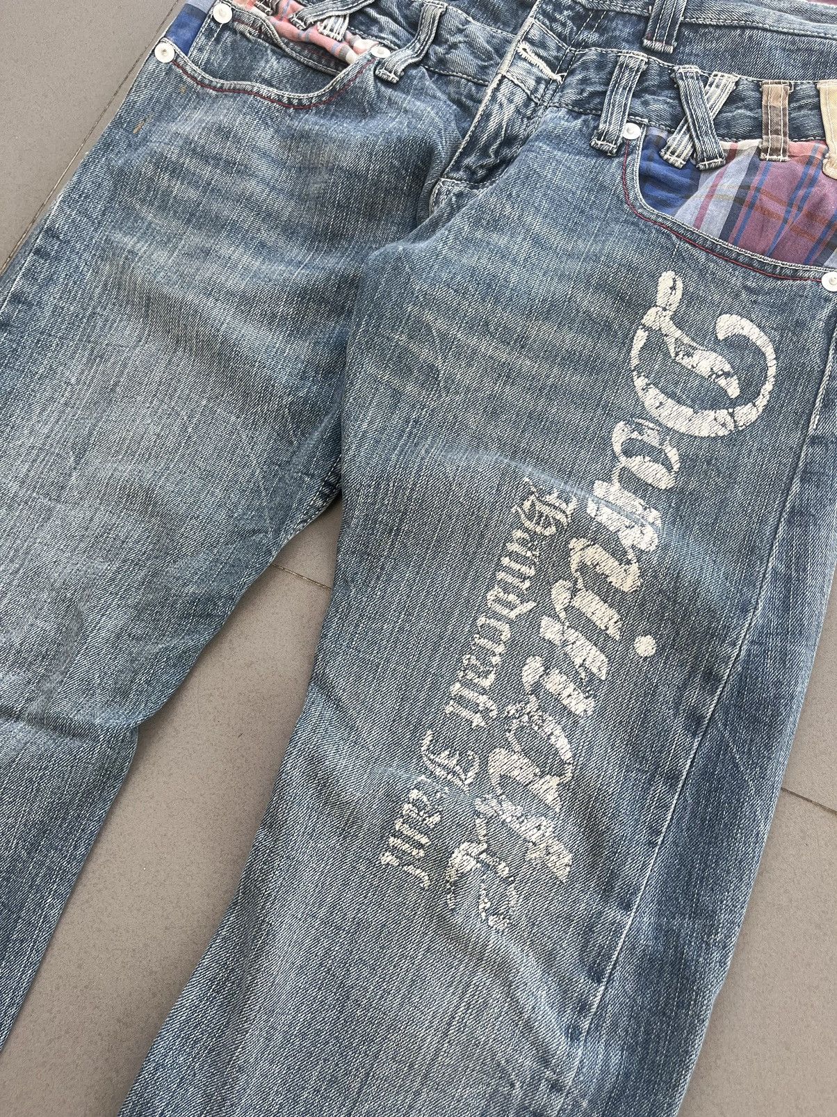 Beauty Beast JAPANESE DOUBLE WAIST POEM MEMORY SPECIAL DENIM JEANS PUNK Size US 30 / EU 46 - 5 Thumbnail