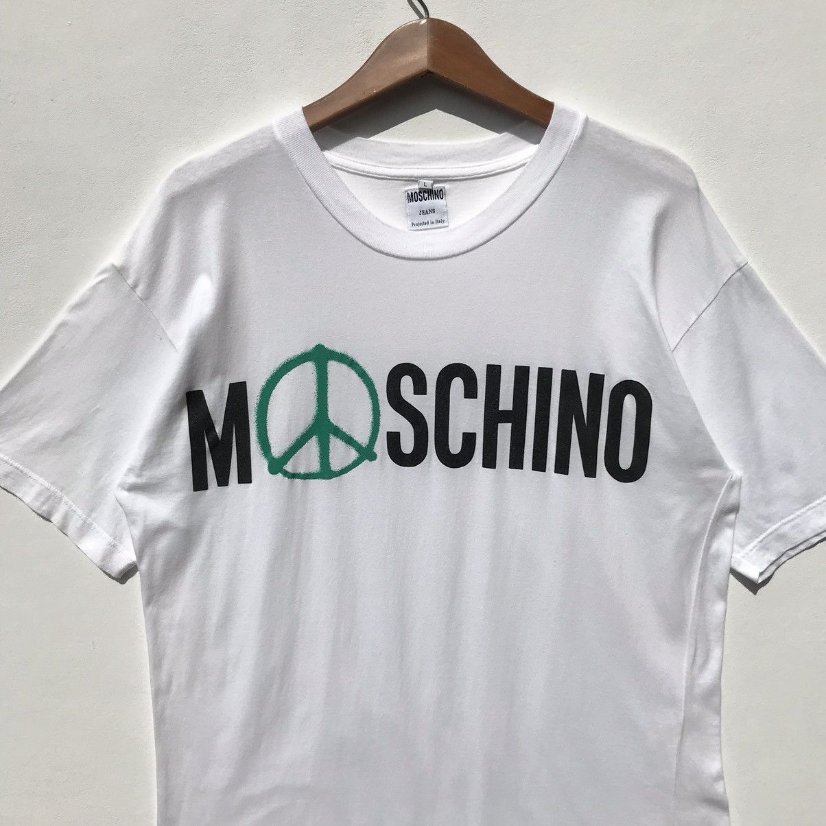 Moschino Vintage 90s Moschino Peace Logo Shirt Moschino Size US L / EU 52-54 / 3 - 9 Thumbnail