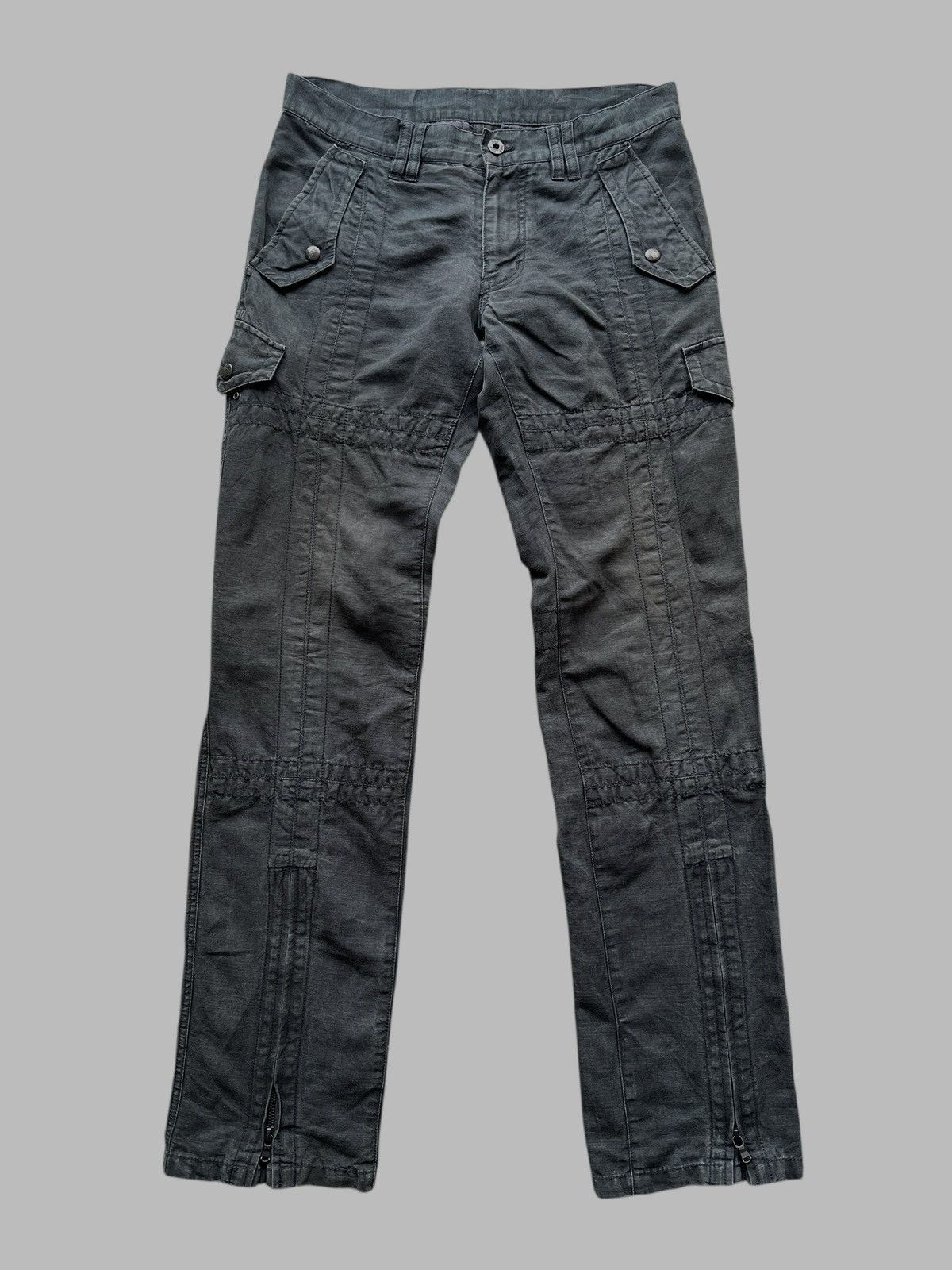 Tornado Mart 🔥 HALB JAPANESE BRAND CARGO ZIPPER PANT LENGTH 42 Size US 32 / EU 48 - 2 Thumbnail