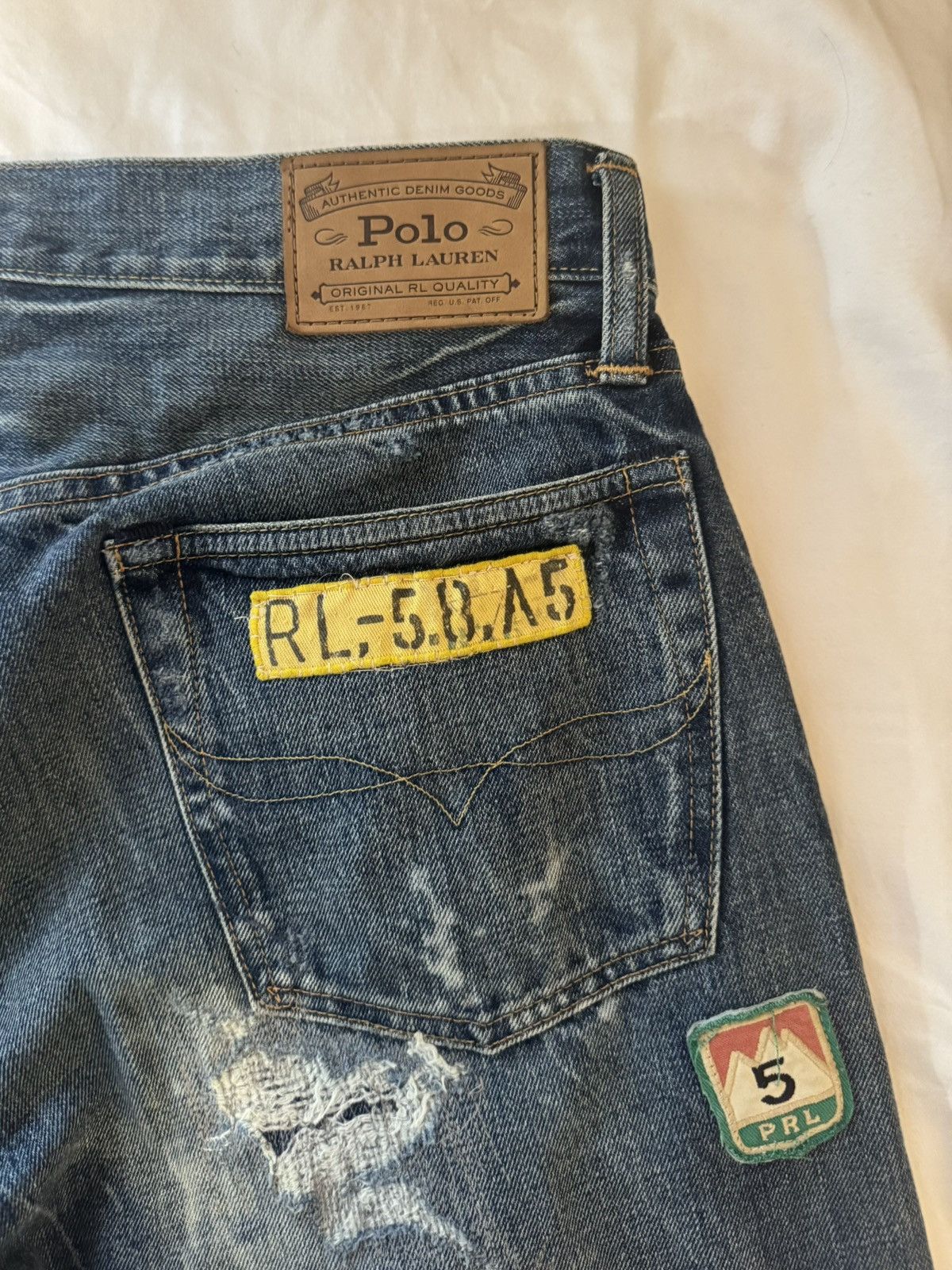 Polo Ralph Lauren Patches Distressed Classic Fit Jeans Size US 30 / EU 46 - 4 Thumbnail