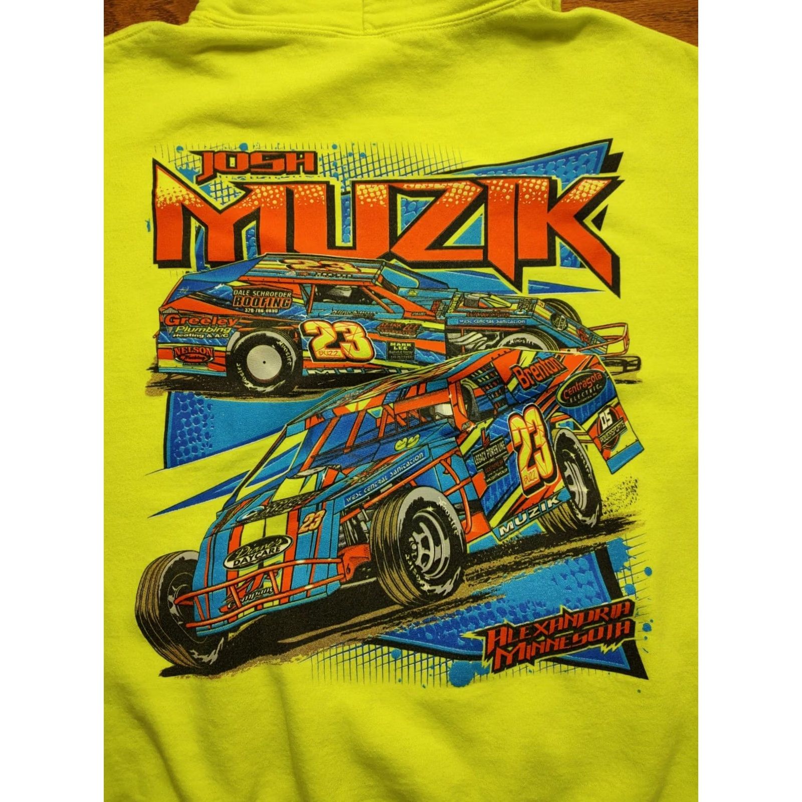 Gildan VINTAGE Gildan Hoodie Sports Racing Modified Dirt MN Track Adult L Green Crew Neck Pullover Hooded Long Sleeve Graphic Print Mens Mens? Size US L / EU 52-54 / 3 - 4 Thumbnail