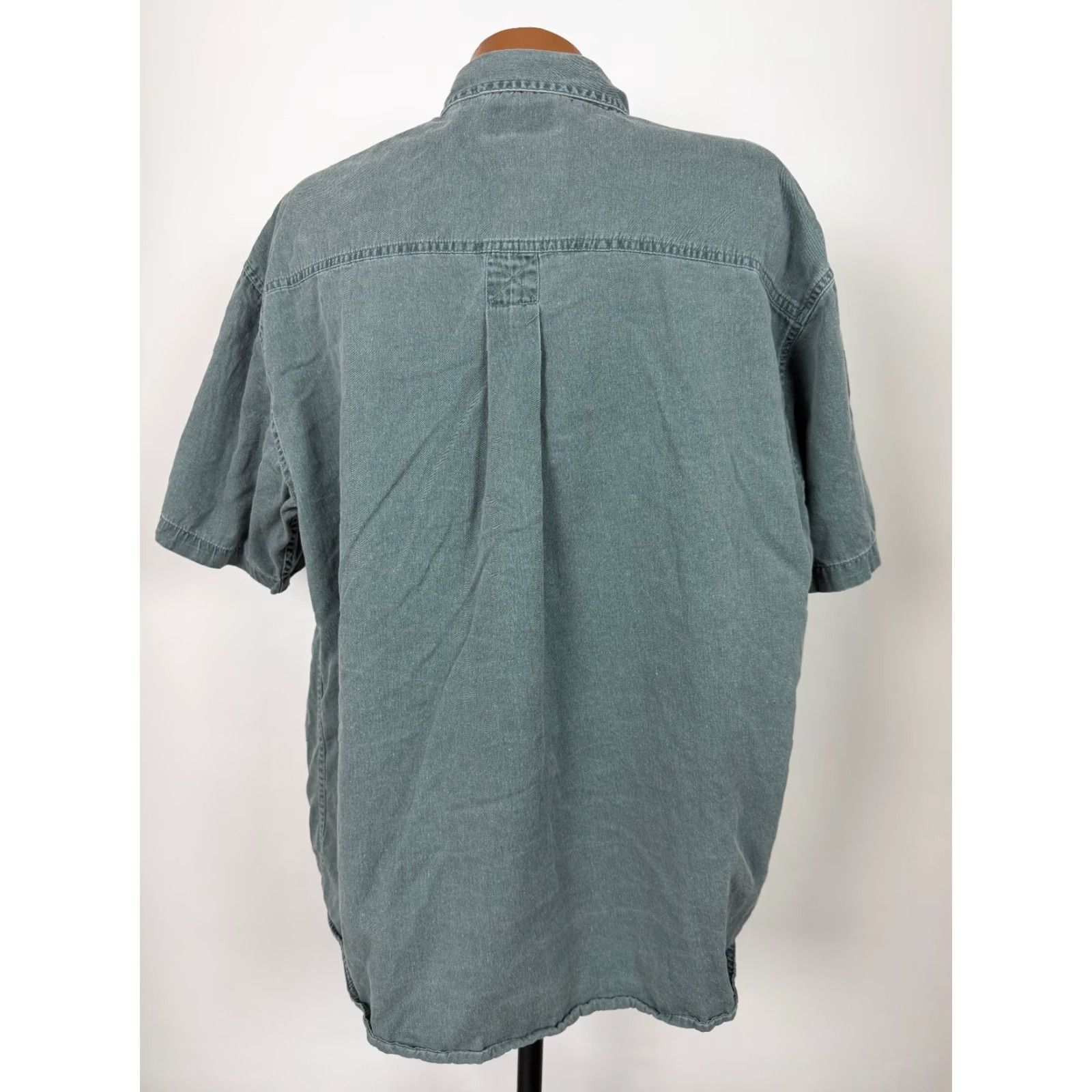Bugle Boy VINTAGE Bugle Boy Shirt 2XL Button-Up Twill Cotton Green 90s Grunge Outdoor Mens Shirt - Vintage 90s Bugle Boy Shirt Size US XXL / EU 58 / 5 - 6 Thumbnail