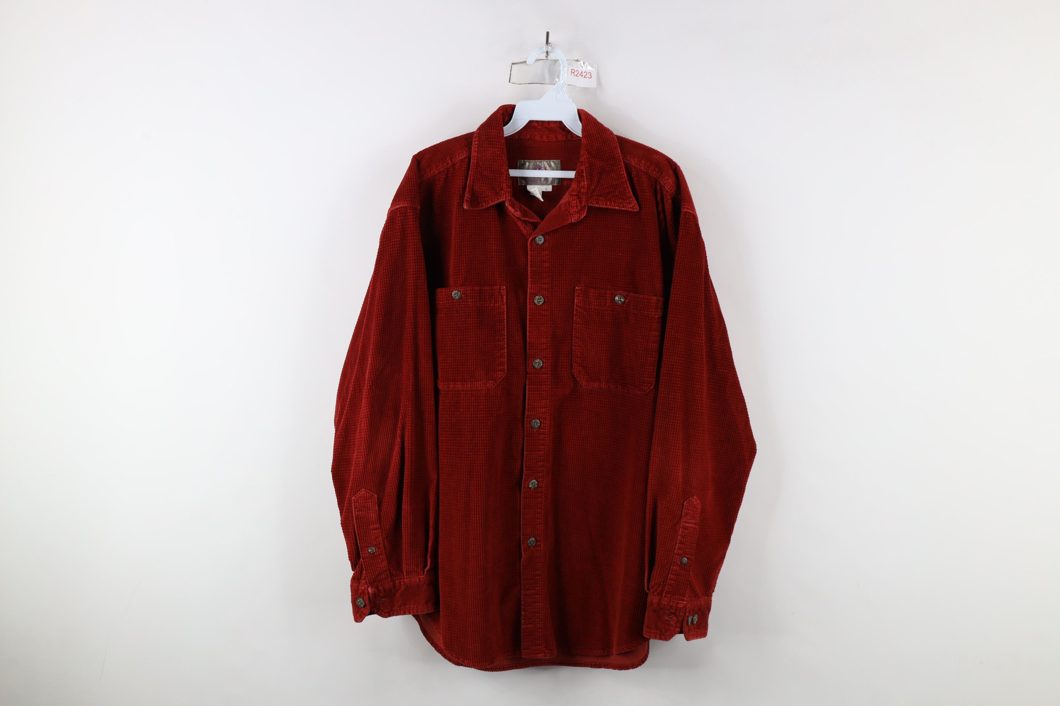 Vintage Vintage 90s Streetwear Heavyweight Corduroy Button Shirt Size US L / EU 52-54 / 3 - 1 Thumbnail