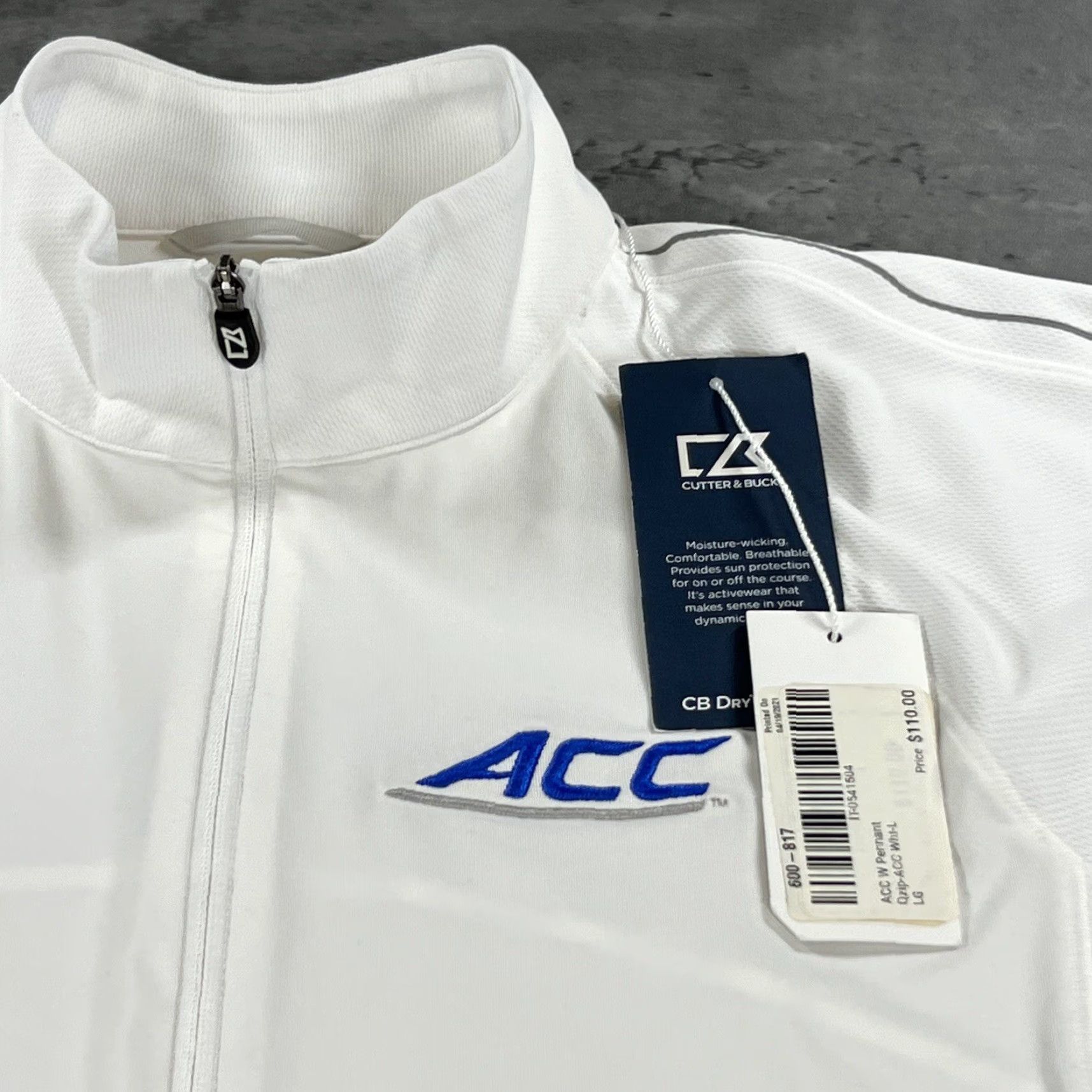 Cutter & Buck Cutter & Buck Jacket Women L White 1/4 Zip DryTec 50 UPF+ ACC NCAA Running Golf Basic Jacket Activewear Size L / US 10 / IT 46 - 3 Thumbnail