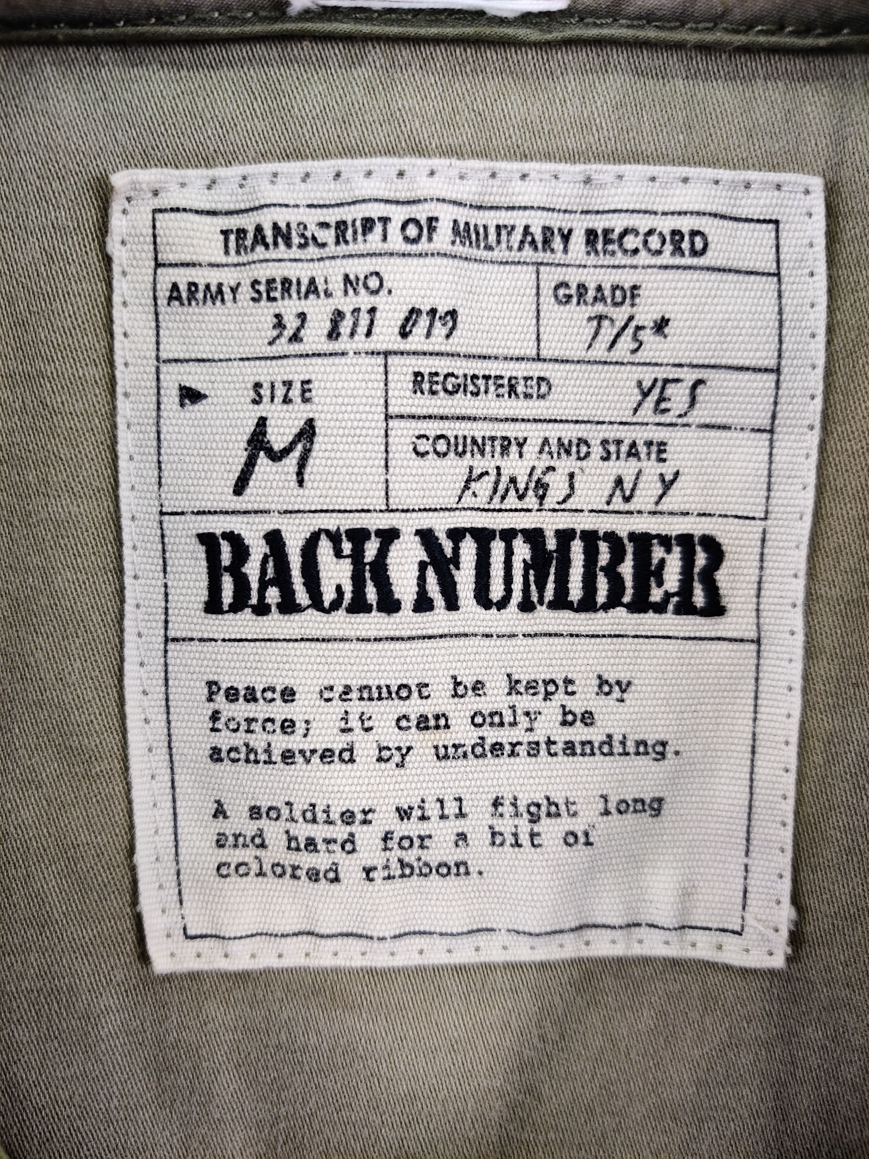 Japanese Brand Vintage Back Number Military Jacket Size US M / EU 48-50 / 2 - 11 Thumbnail