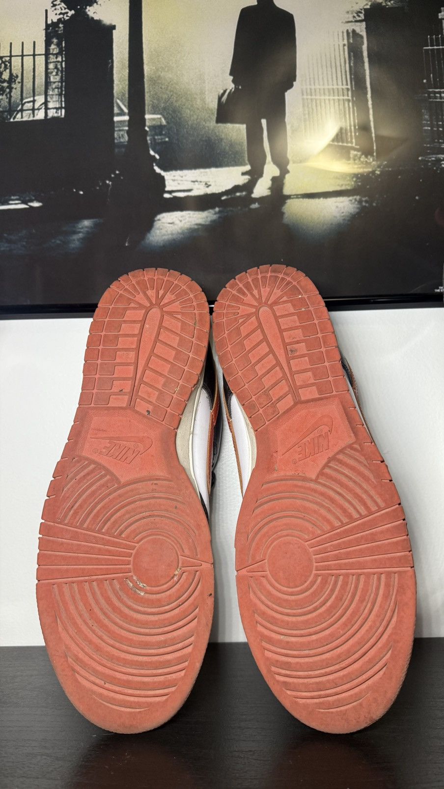 Nike Nike Dunk Low Retro White Orange & Black Black Dragon Red Size US 11 / EU 44 - 5 Thumbnail