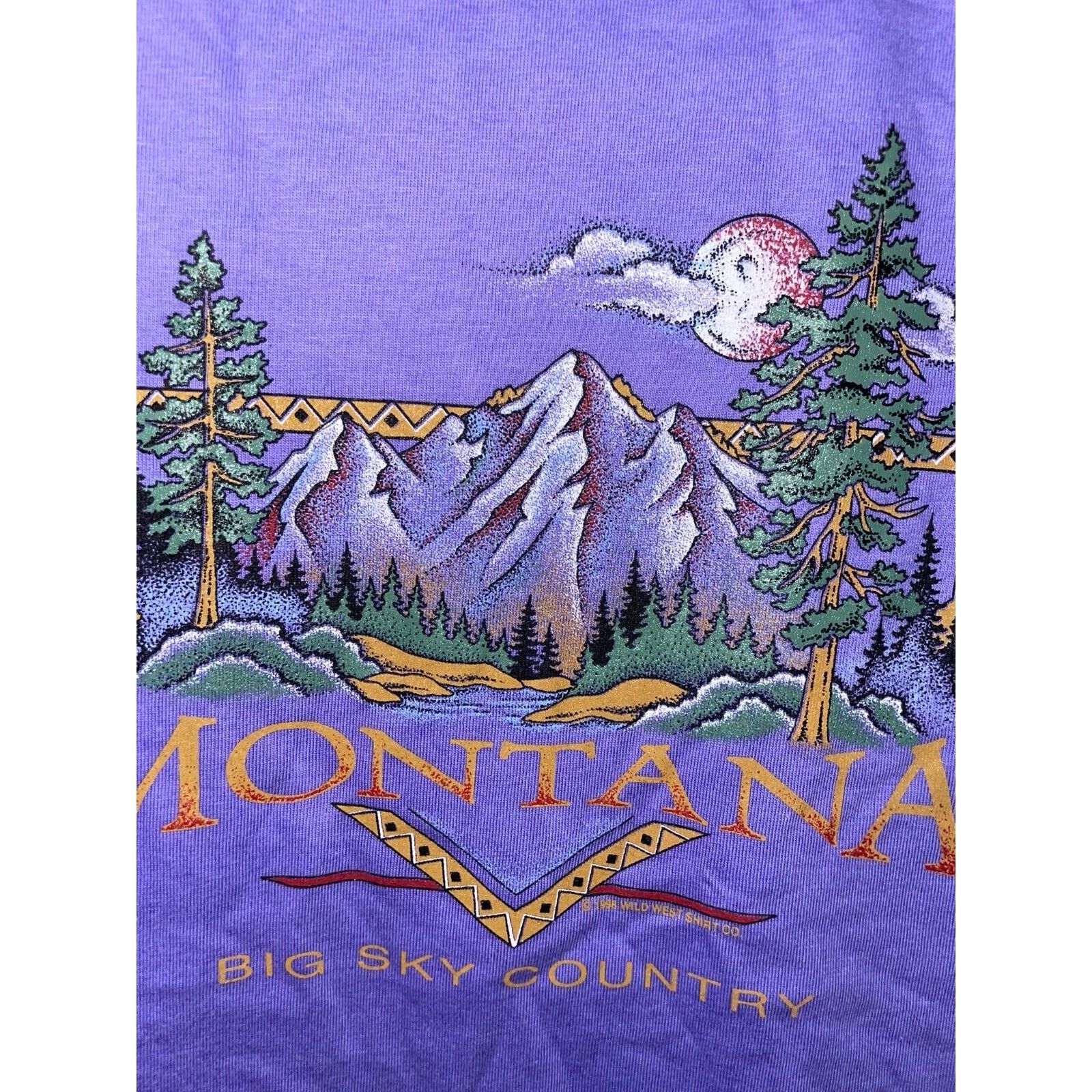 Jerzees Vintage Montana Nature Shirt Big Sky Purple Tee 90s VTG L Size US L / EU 52-54 / 3 - 3 Thumbnail