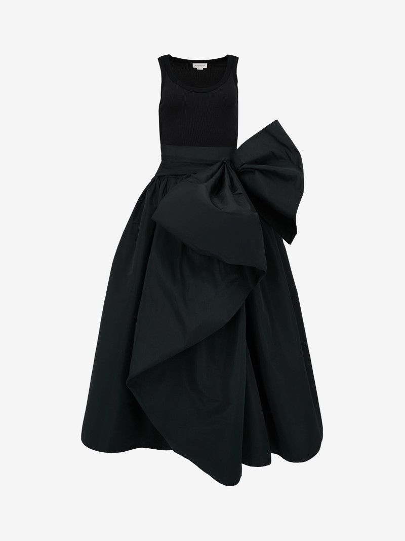 Alexander McQueen o1srvl11e0226 Hybrid Bow Dress In Black Size XL / US 12-14 / IT 48-50 - 1 Thumbnail