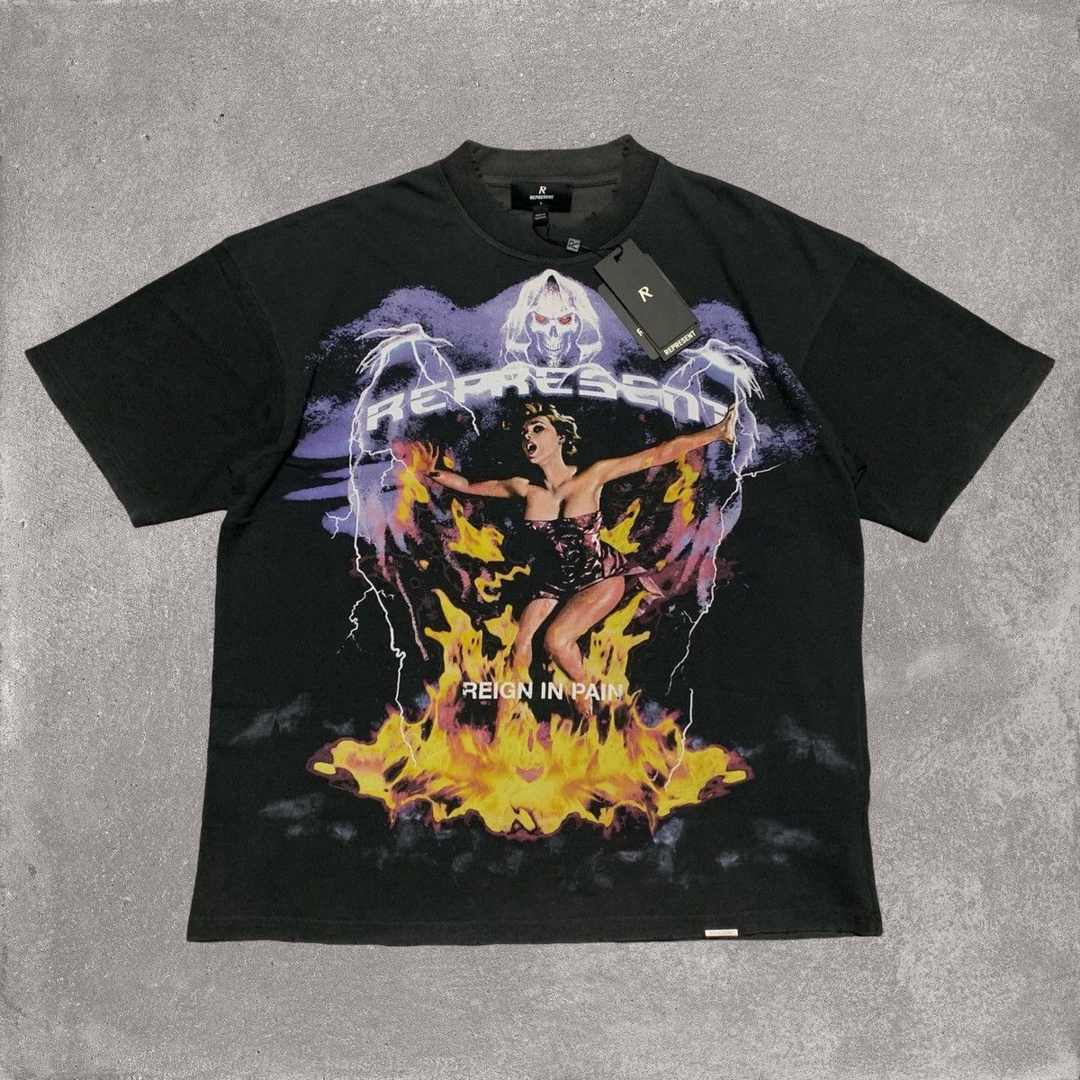 Represent Clo. Represent Large Spirit Reaper Vintage Black Tee Size US L / EU 52-54 / 3 - 1 Thumbnail